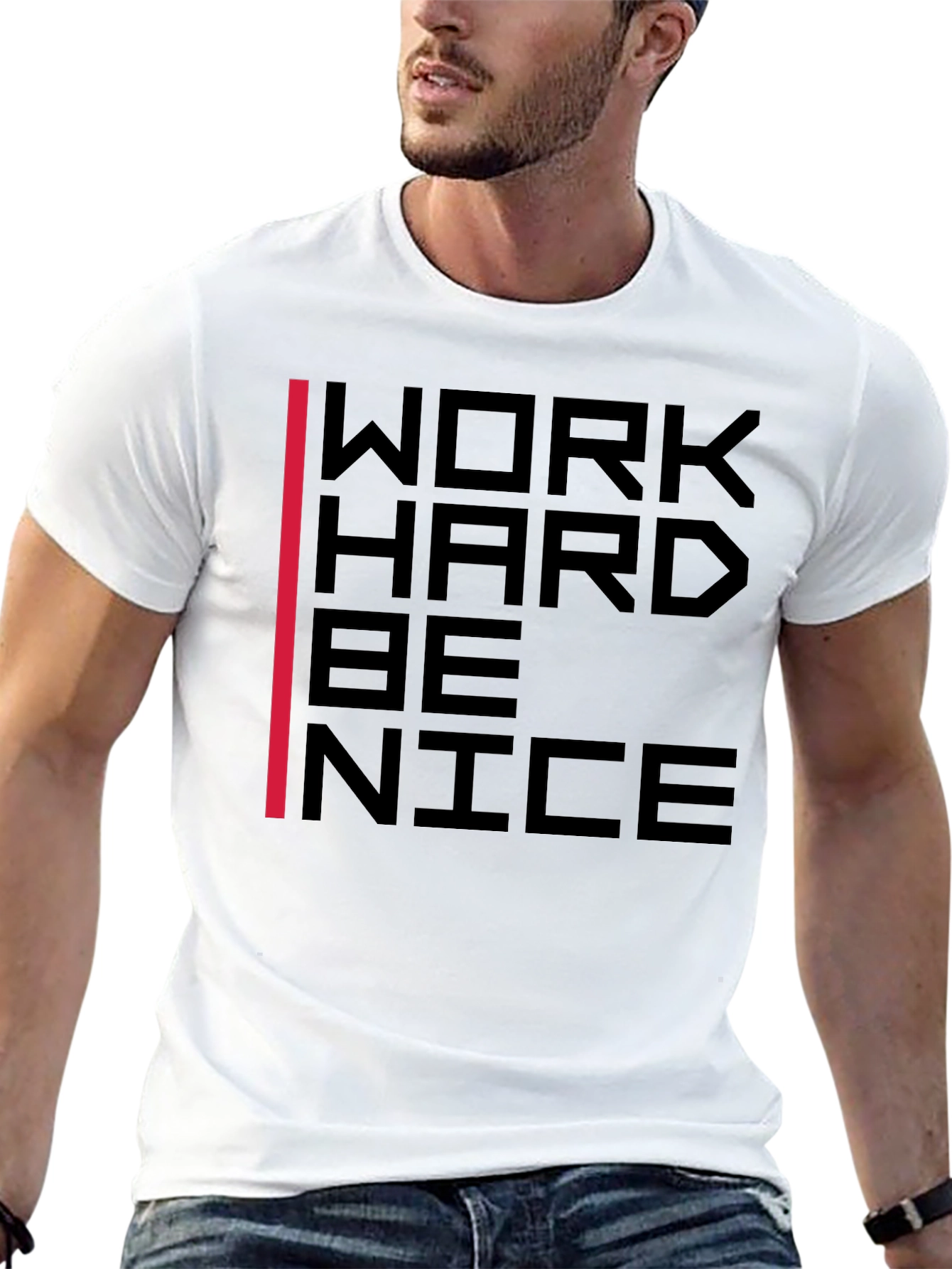 Work Hard Be Nice Graphic Tee - Black