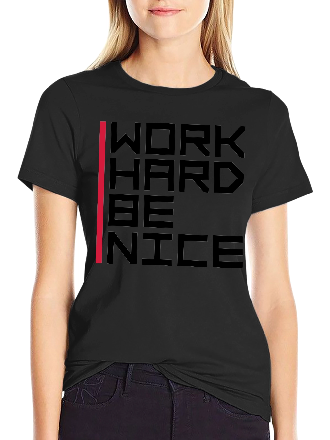 Work Hard Be Nice Graphic Tee - Black