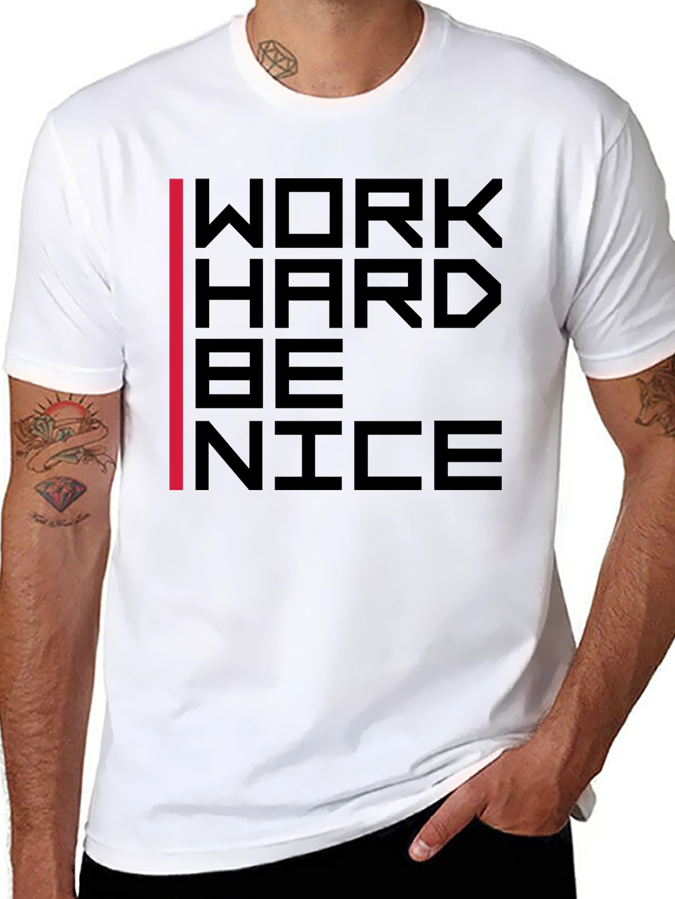 Work Hard Be Nice Graphic Tee - Black