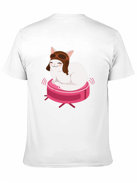 Cat Pilot on Robot Vacuum T-Shirt