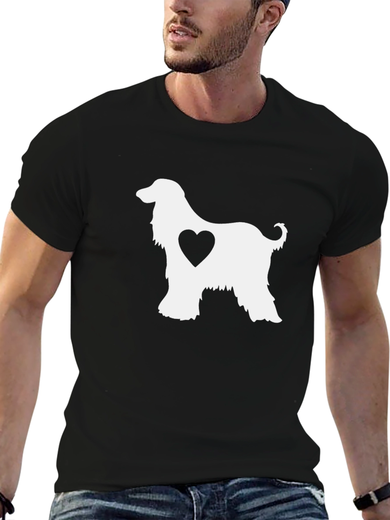 Afghan Hound Heart T-Shirt - Dog Lover Tee