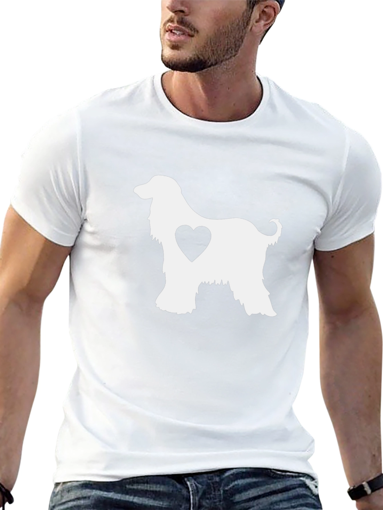 Afghan Hound Heart T-Shirt - Dog Lover Tee
