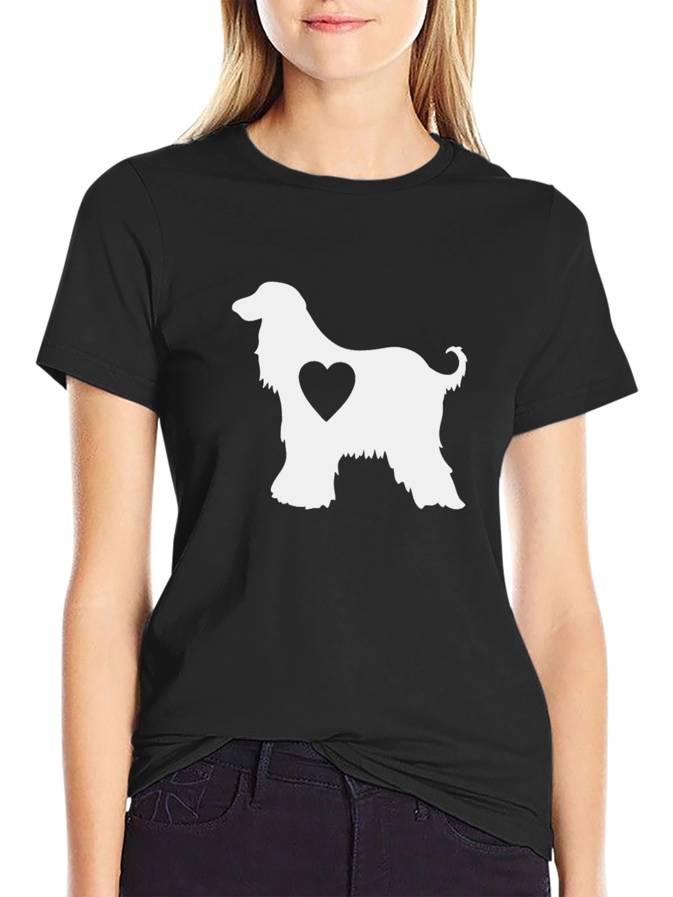 Afghan Hound Heart T-Shirt - Dog Lover Tee