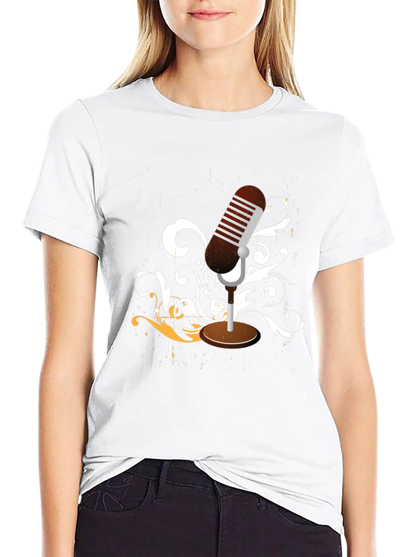 Retro Microphone Graphic Tee - Classic Style