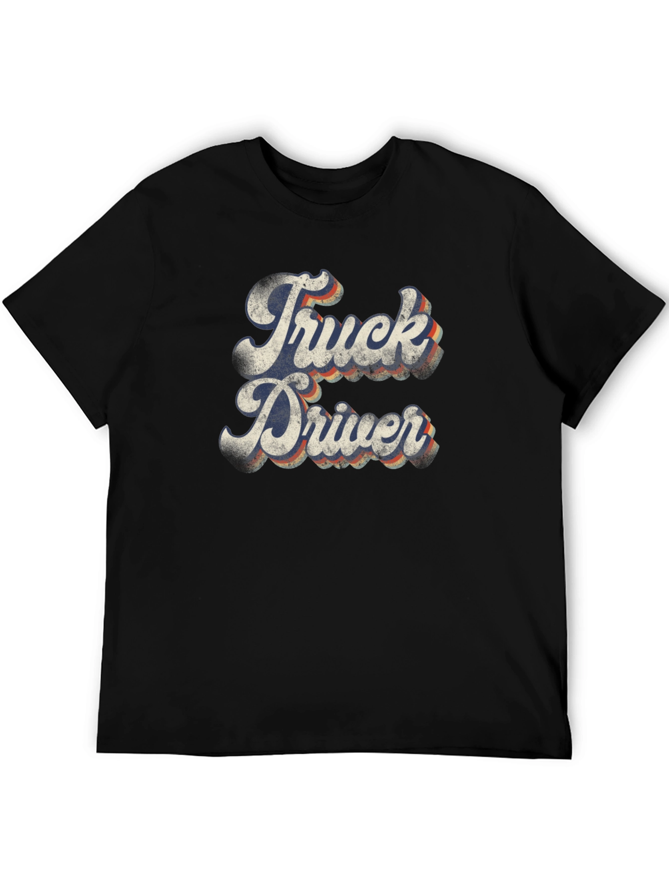 Retro Truck Driver Graphic Tee - Black