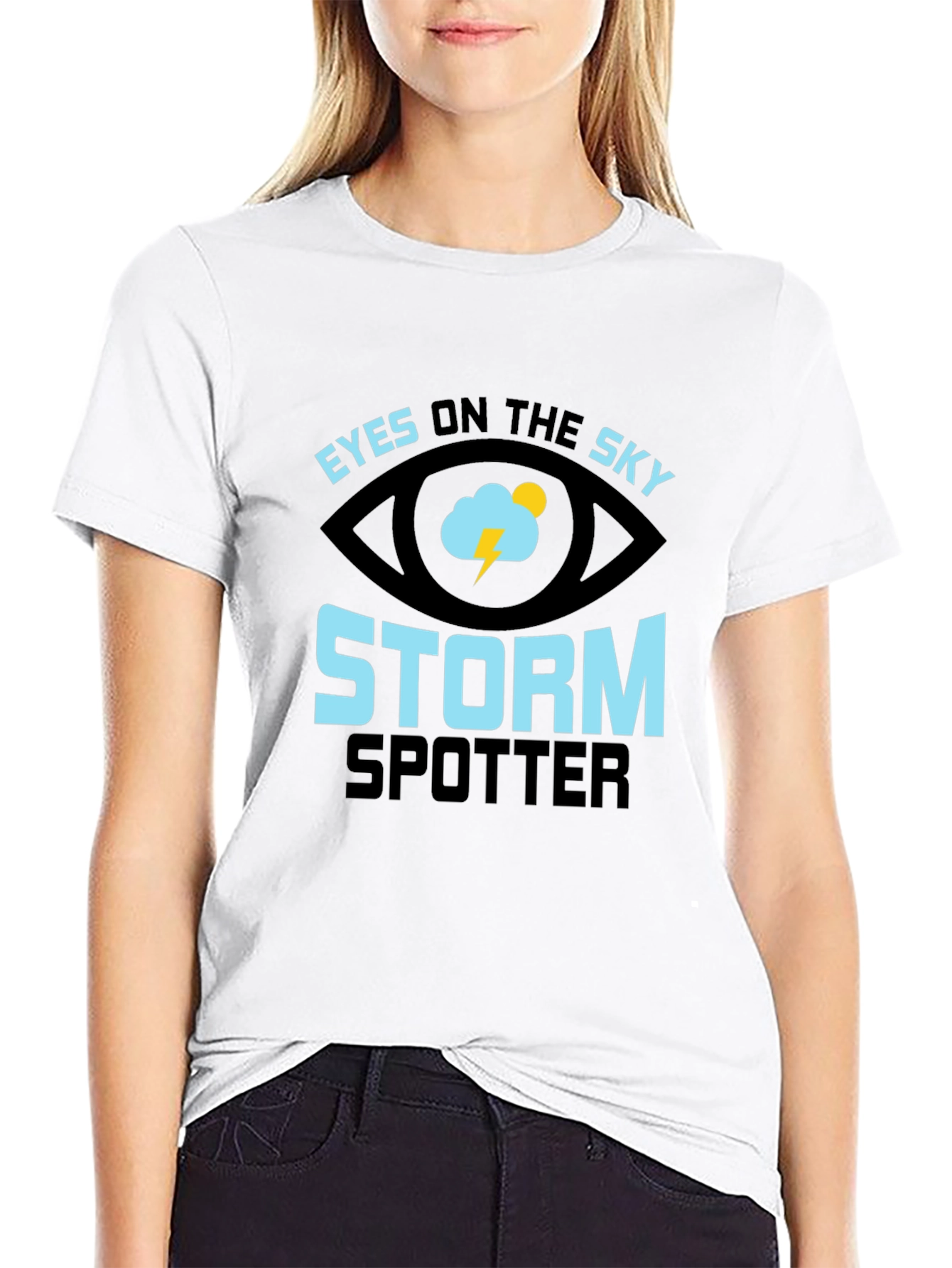 Eyes On The Sky Storm Spotter Black T-Shirt