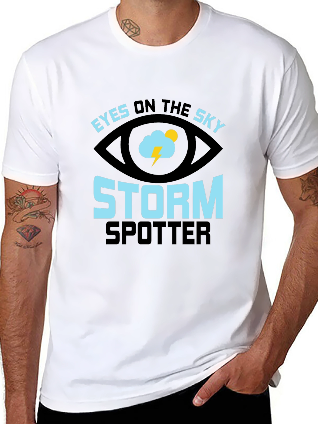 Eyes On The Sky Storm Spotter Black T-Shirt