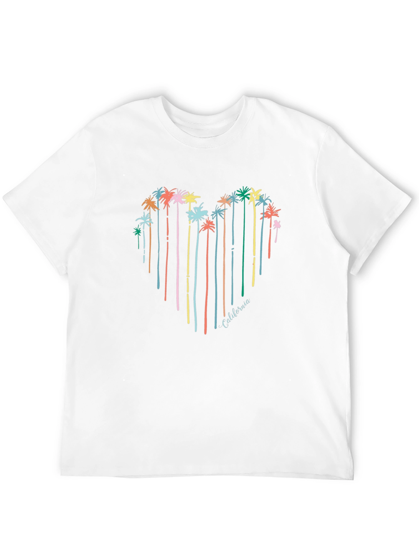 California Palm Tree Heart Graphic Tee - Black