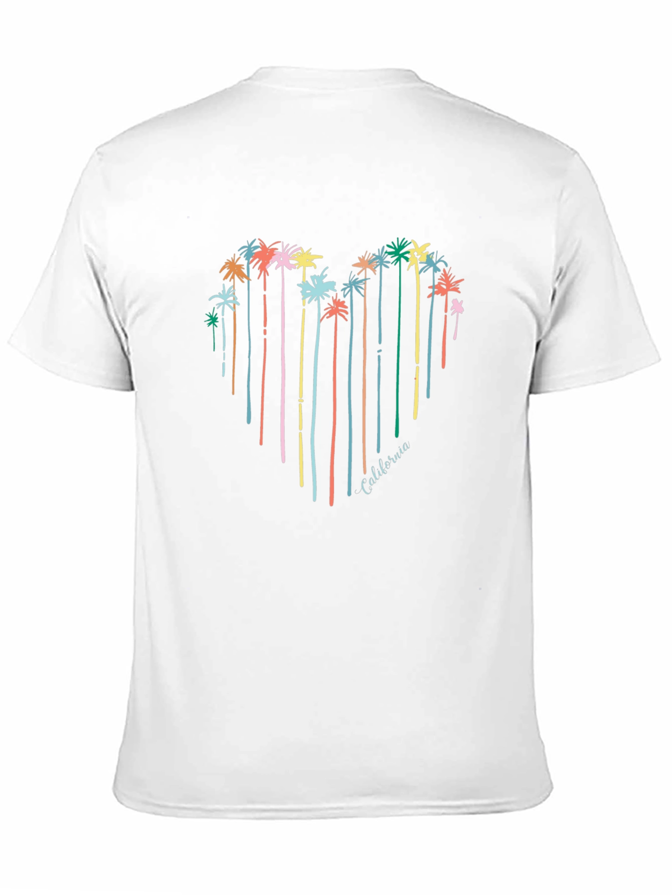 California Palm Tree Heart Graphic Tee - Black
