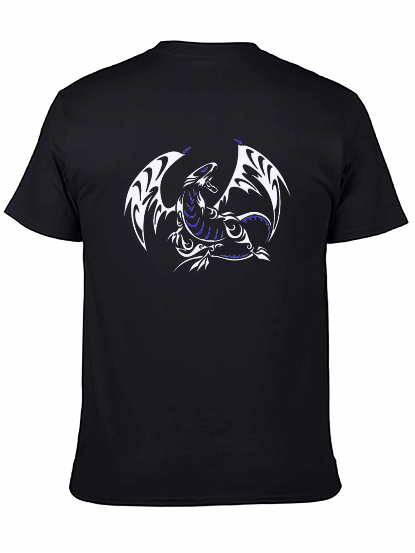 Dragon Graphic Tee - Black Cotton Blend Casual Wear