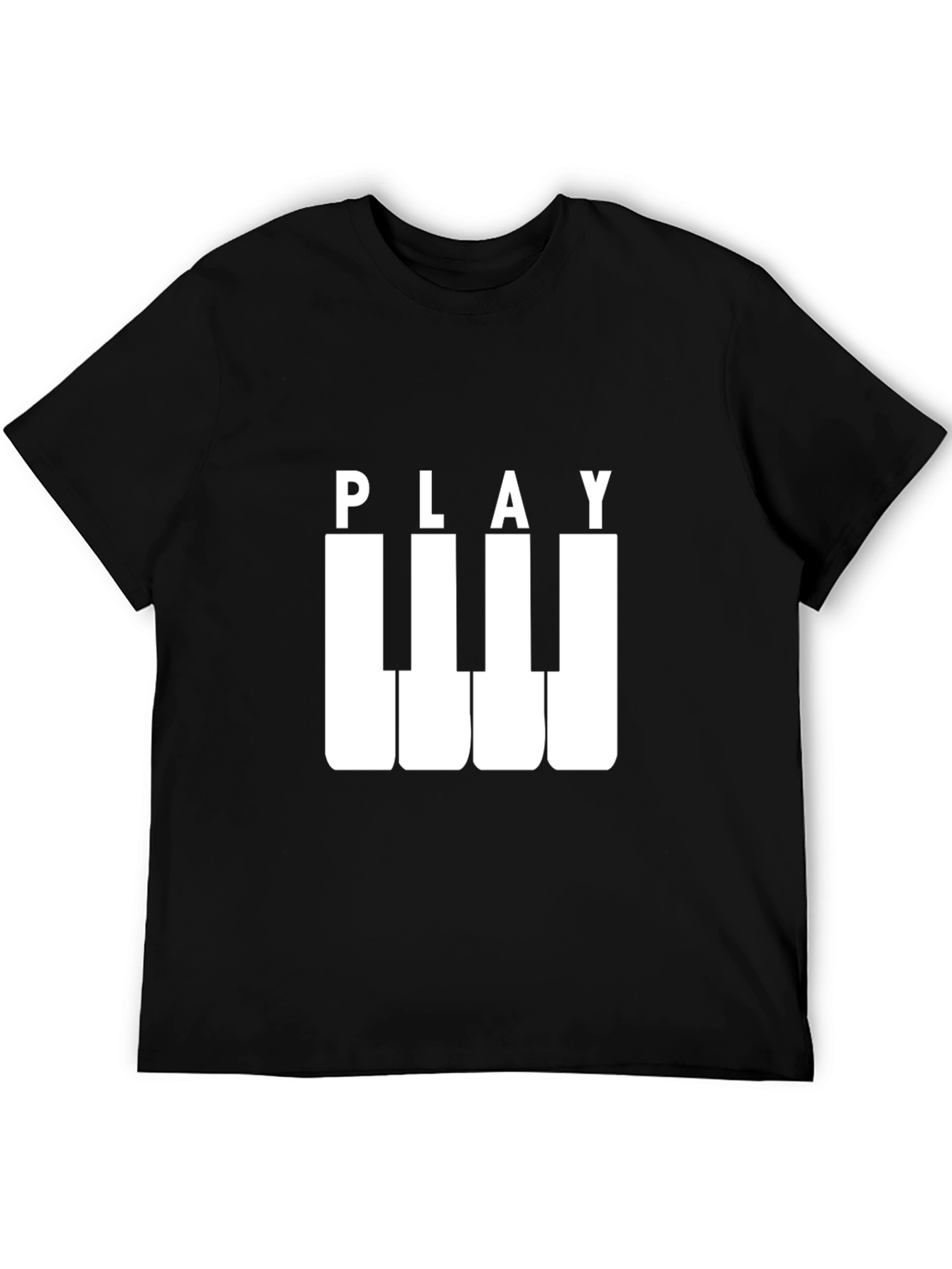 Play Piano Keys Black Graphic Tee
