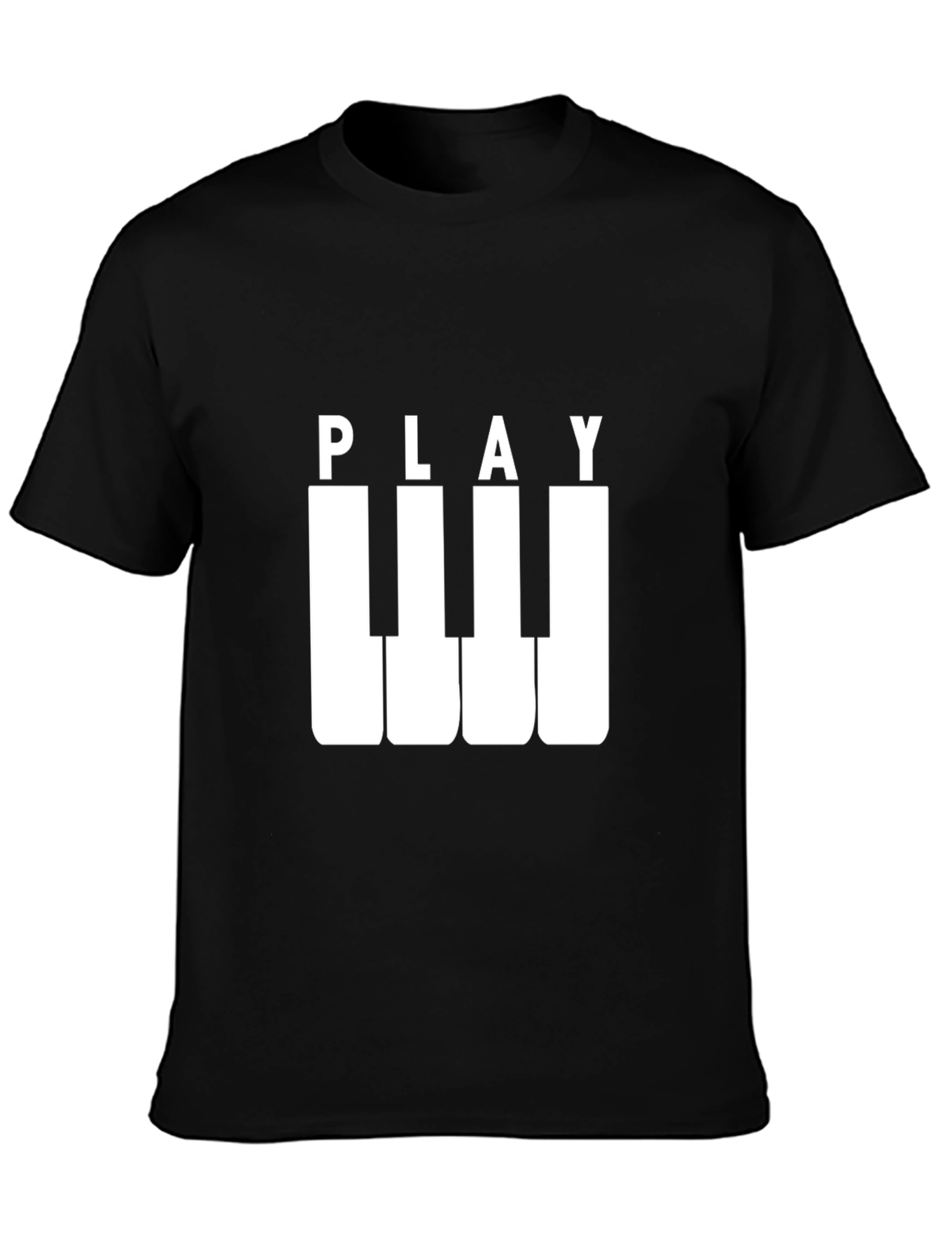 Play Piano Keys Black Graphic Tee