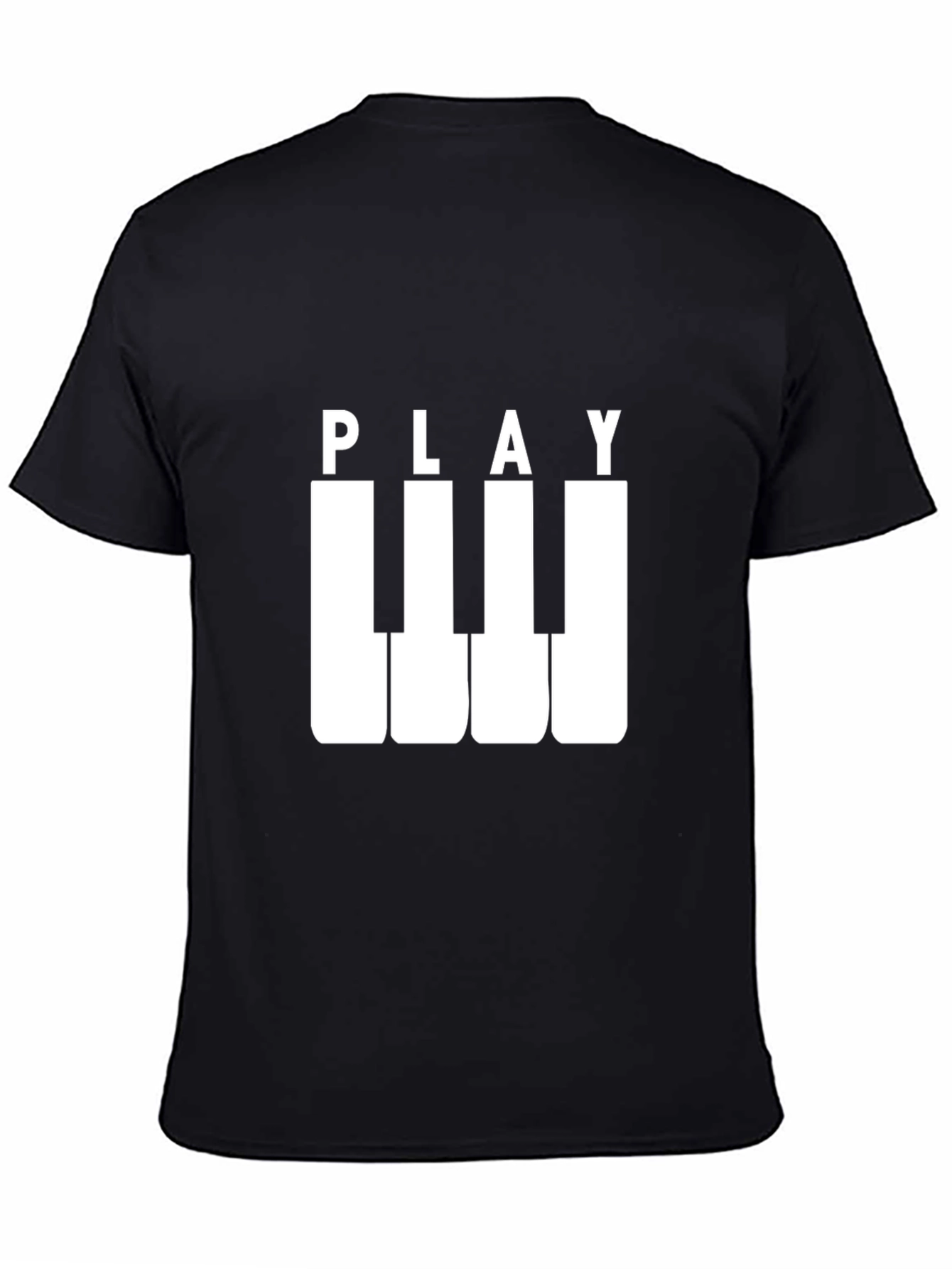 Play Piano Keys Black Graphic Tee