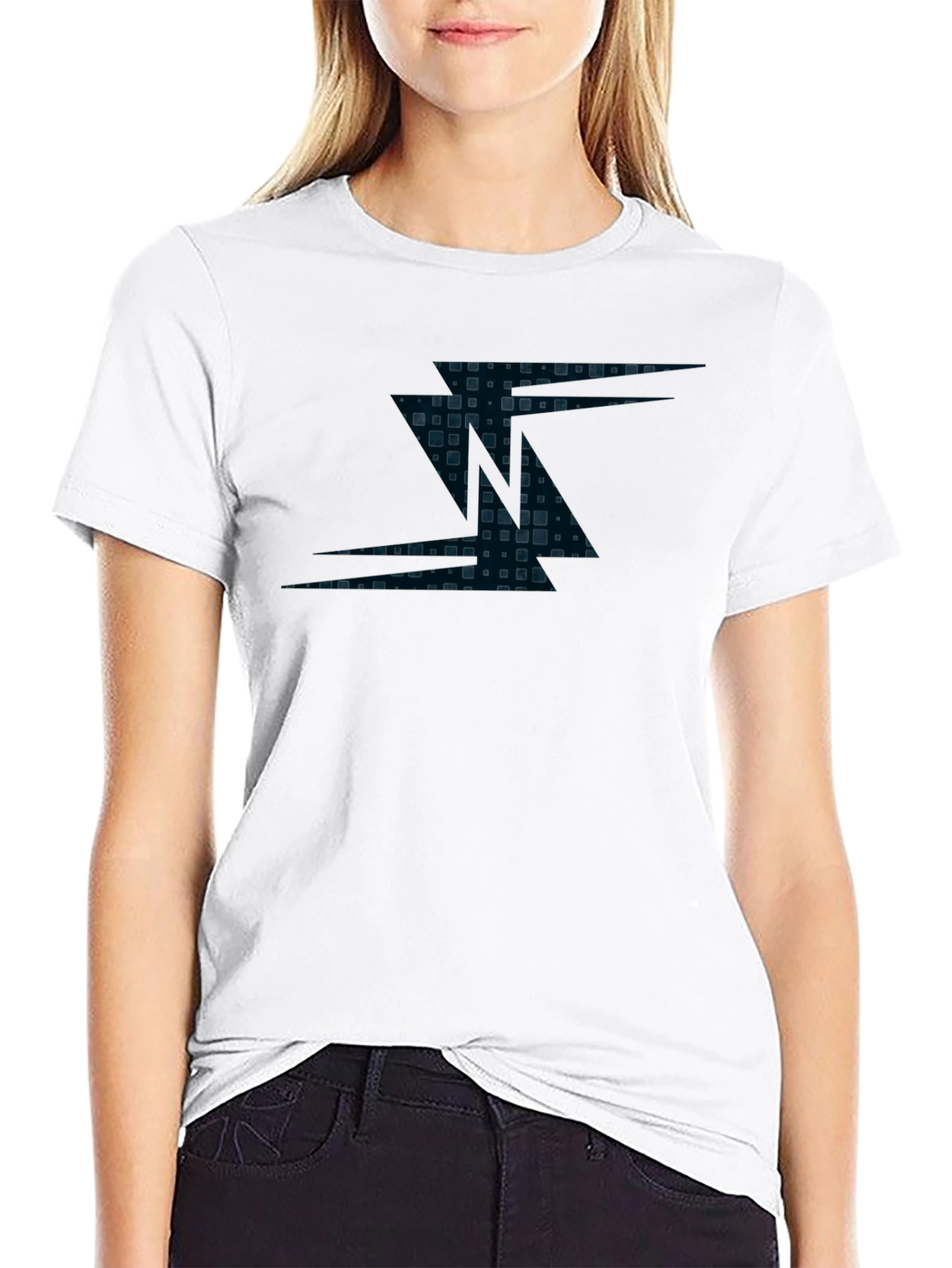 Modern Geometric Print Mens Black T-Shirt