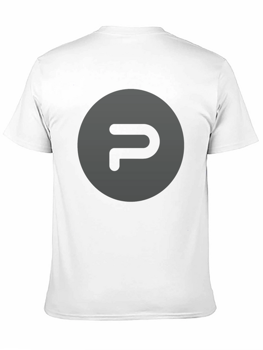 Mens Black T-Shirt with Gray Logo Graphic
