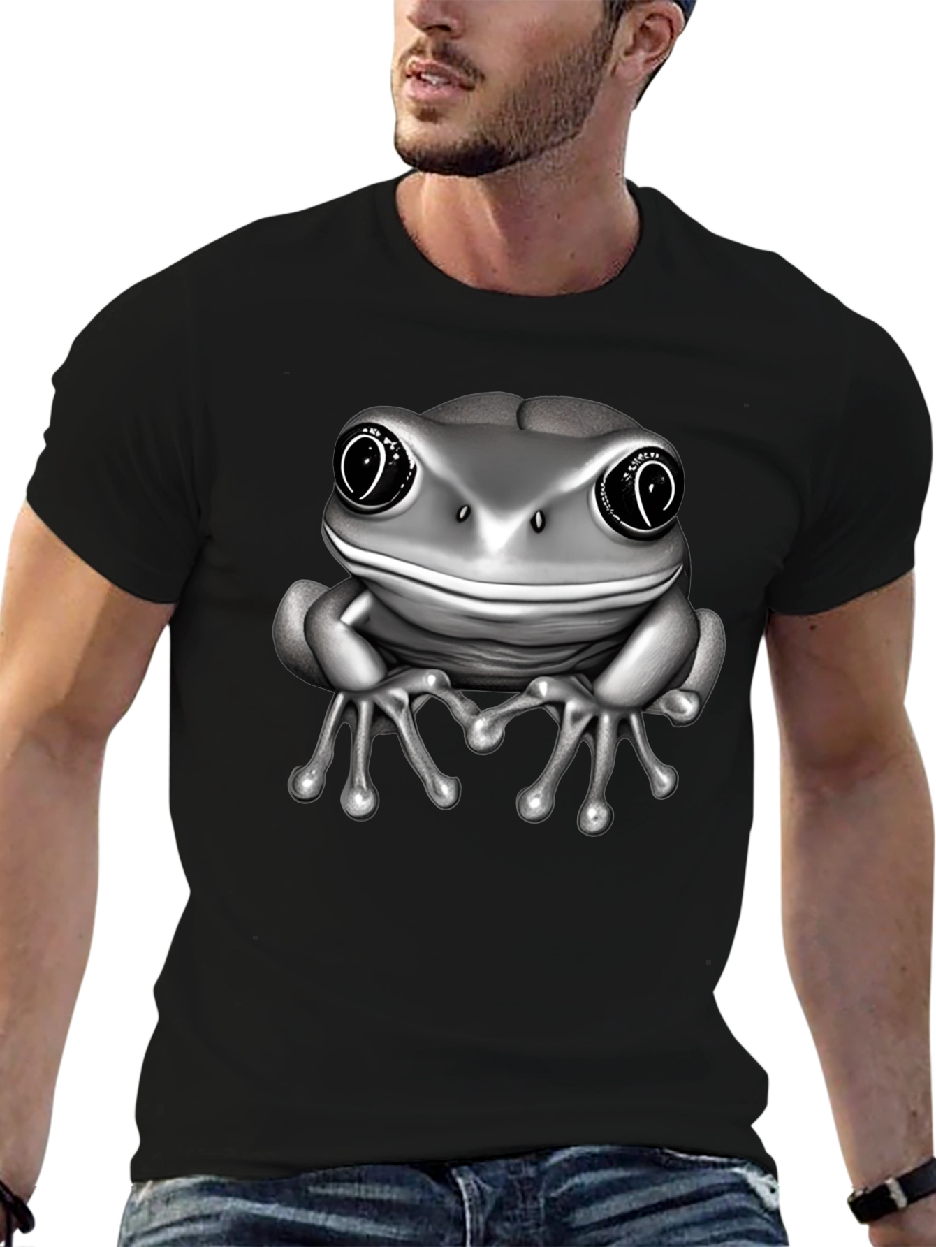 Frog Graphic Black T-Shirt for Men