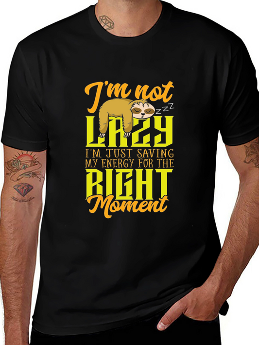 Funny Sloth T-Shirt - Not Lazy Saving Energy