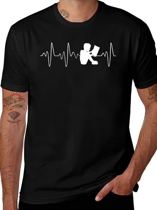 Reading Heartbeat Graphic T-Shirt - Black