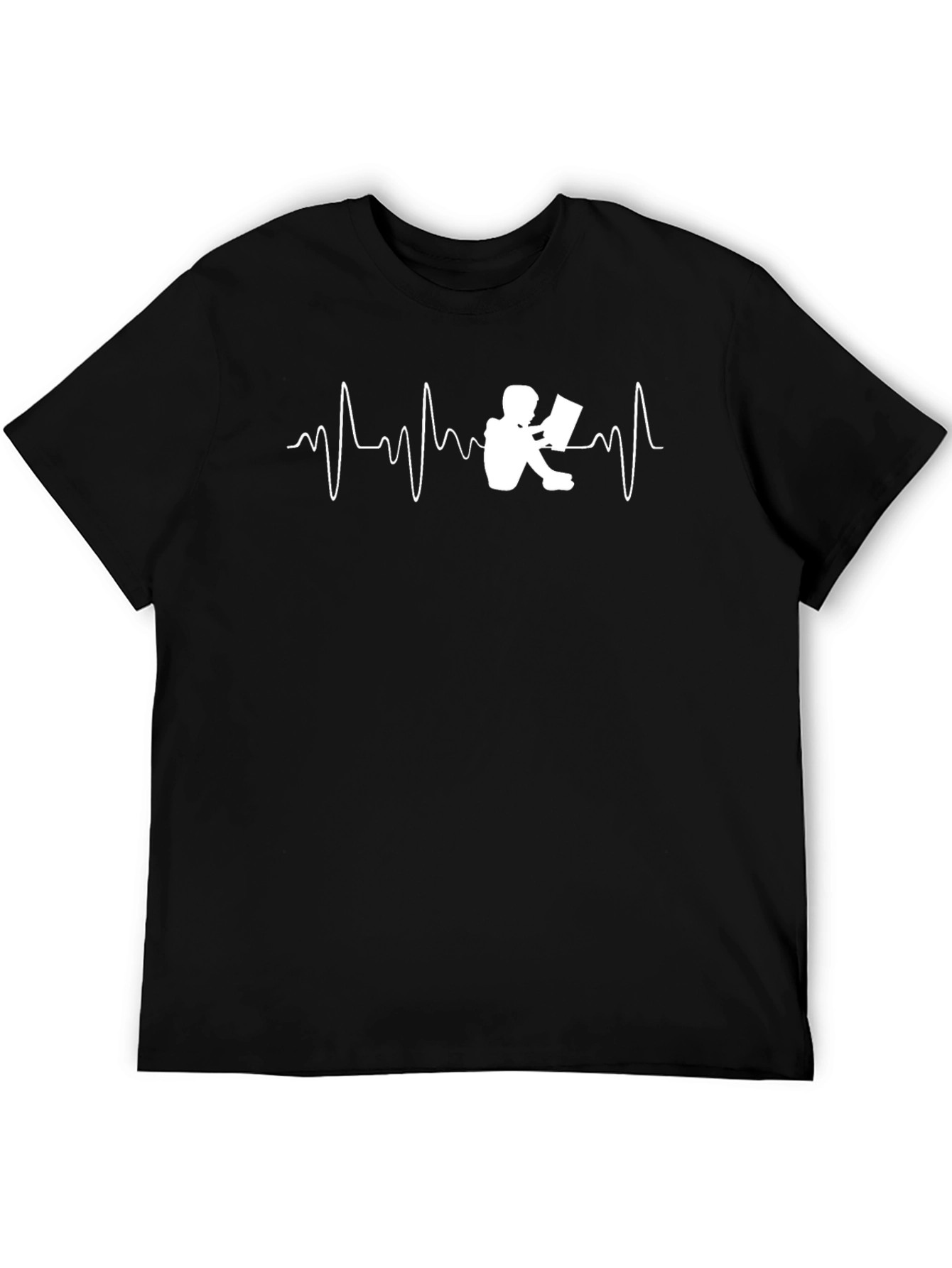 Reading Heartbeat Graphic T-Shirt - Black