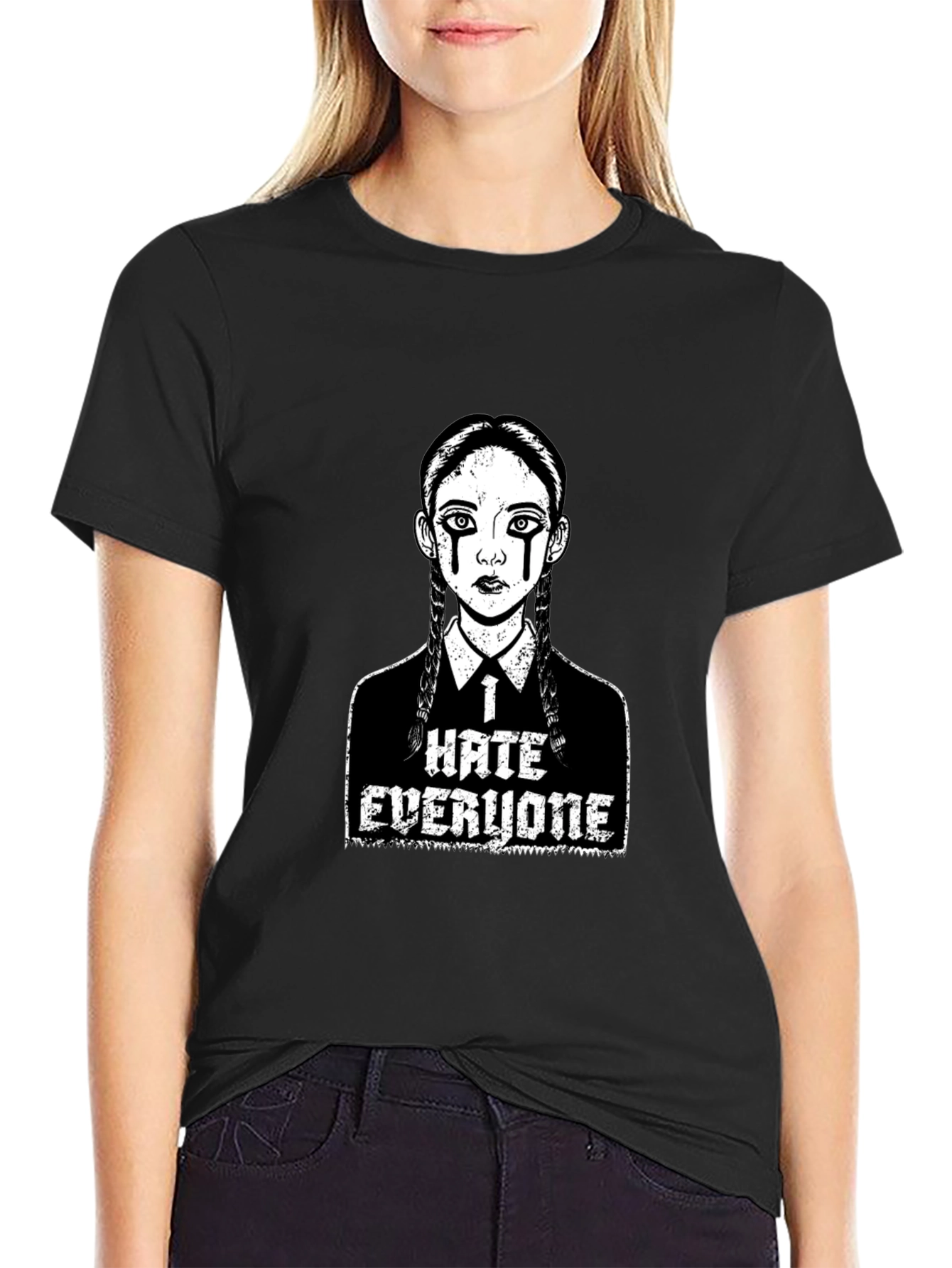 Wednesday Addams I Hate Everyone Black T-Shirt