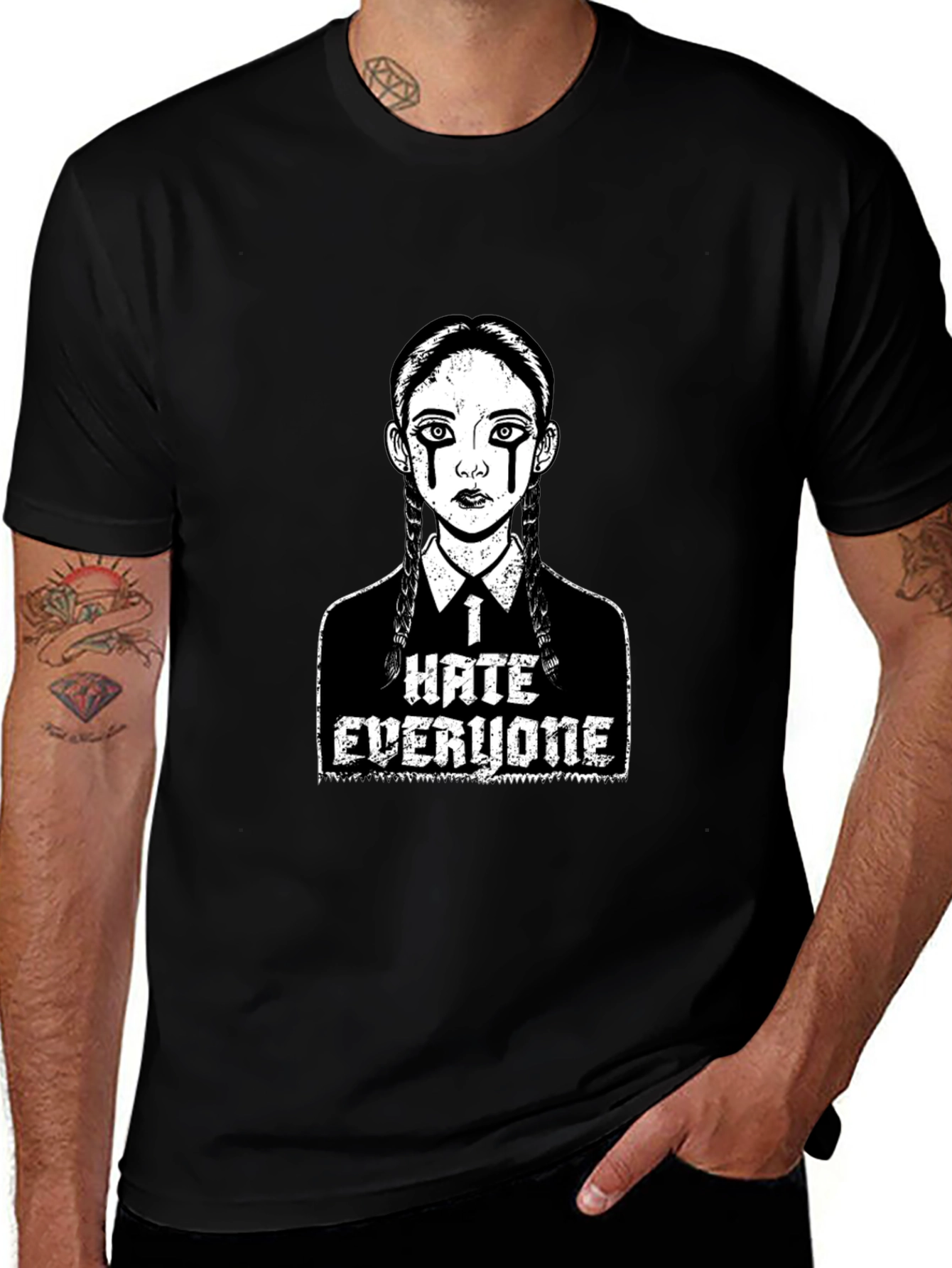 Wednesday Addams I Hate Everyone Black T-Shirt
