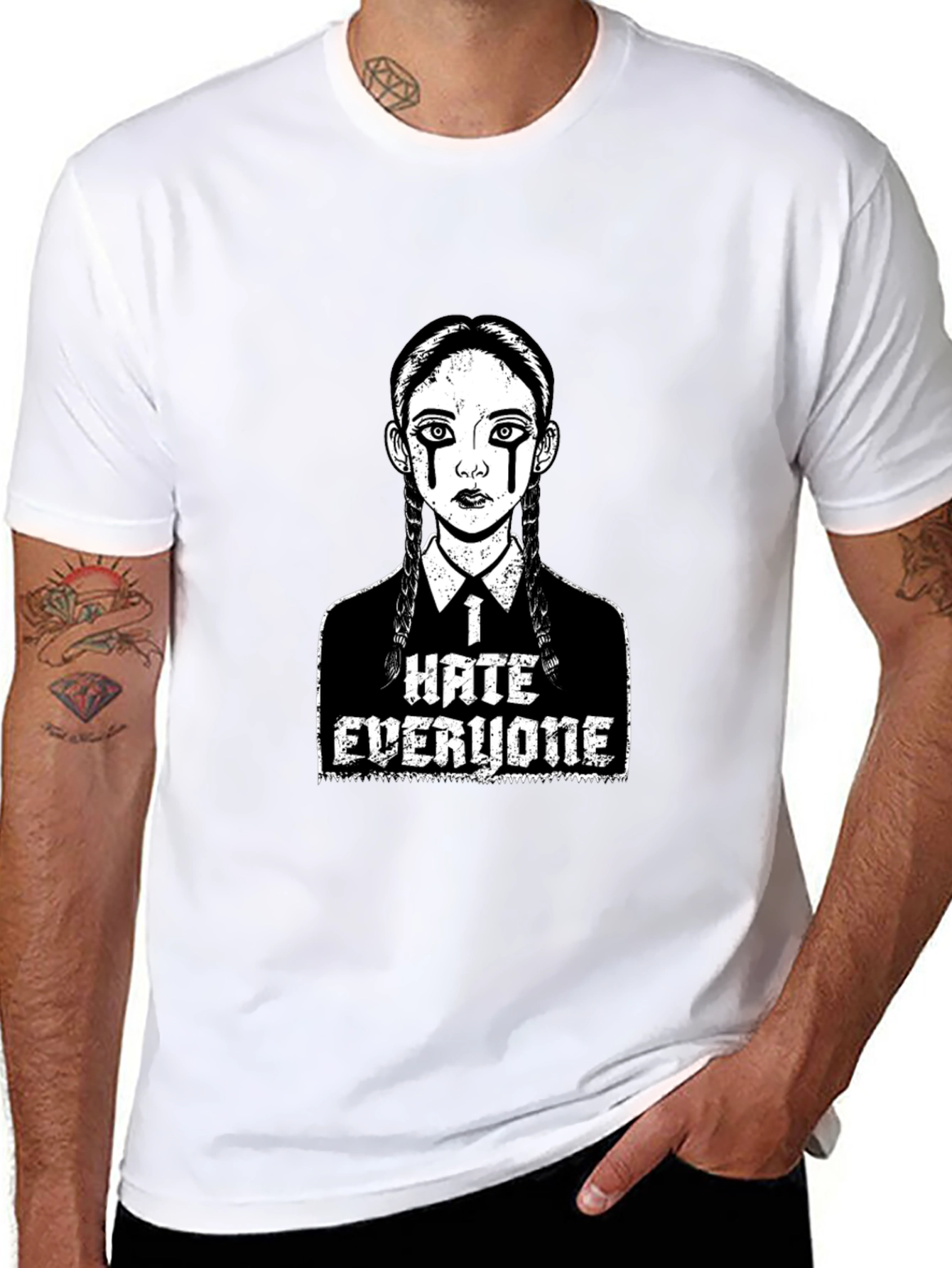 Wednesday Addams I Hate Everyone Black T-Shirt