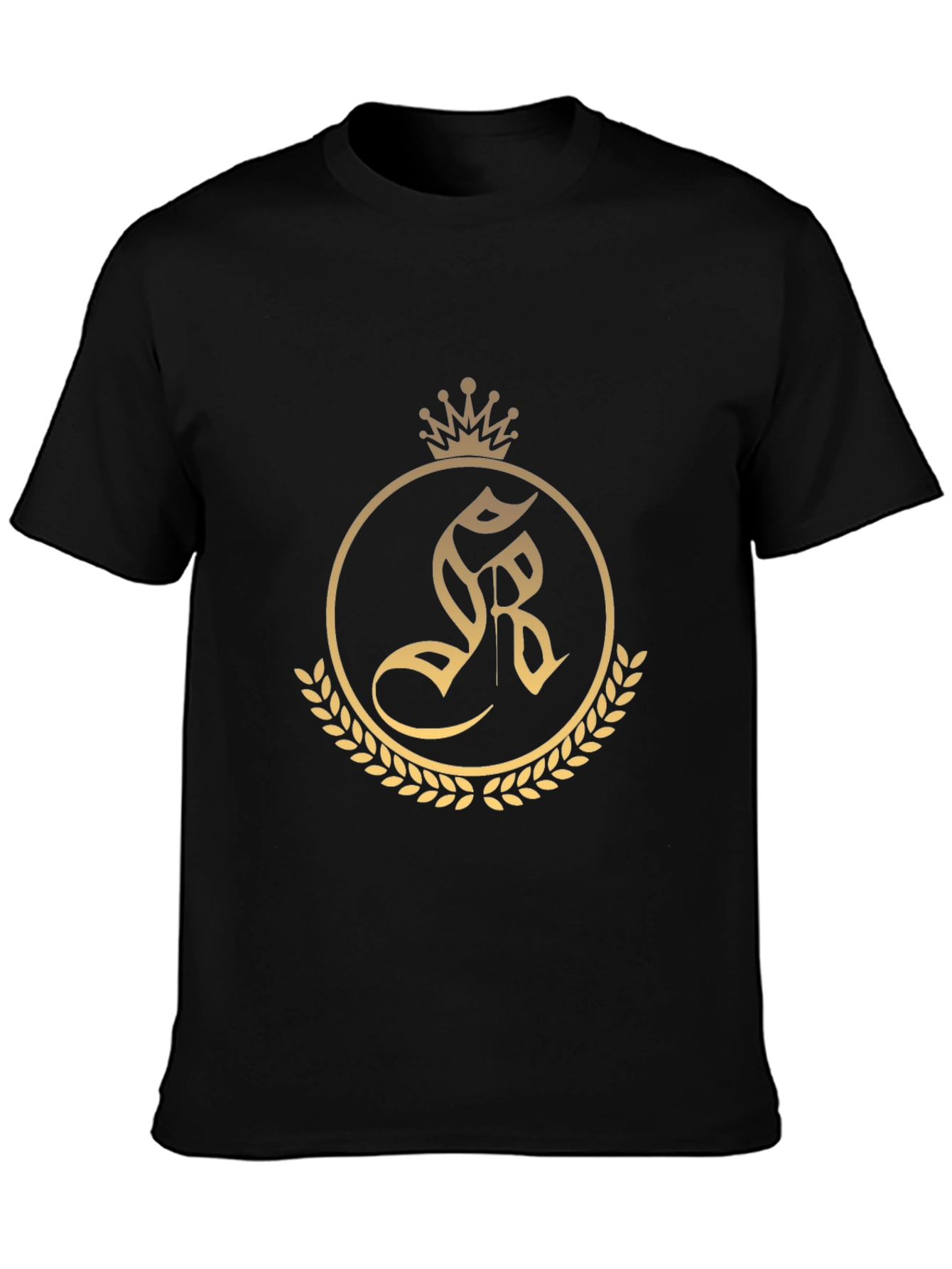 Regal Crest Tee - Black Cotton Blend