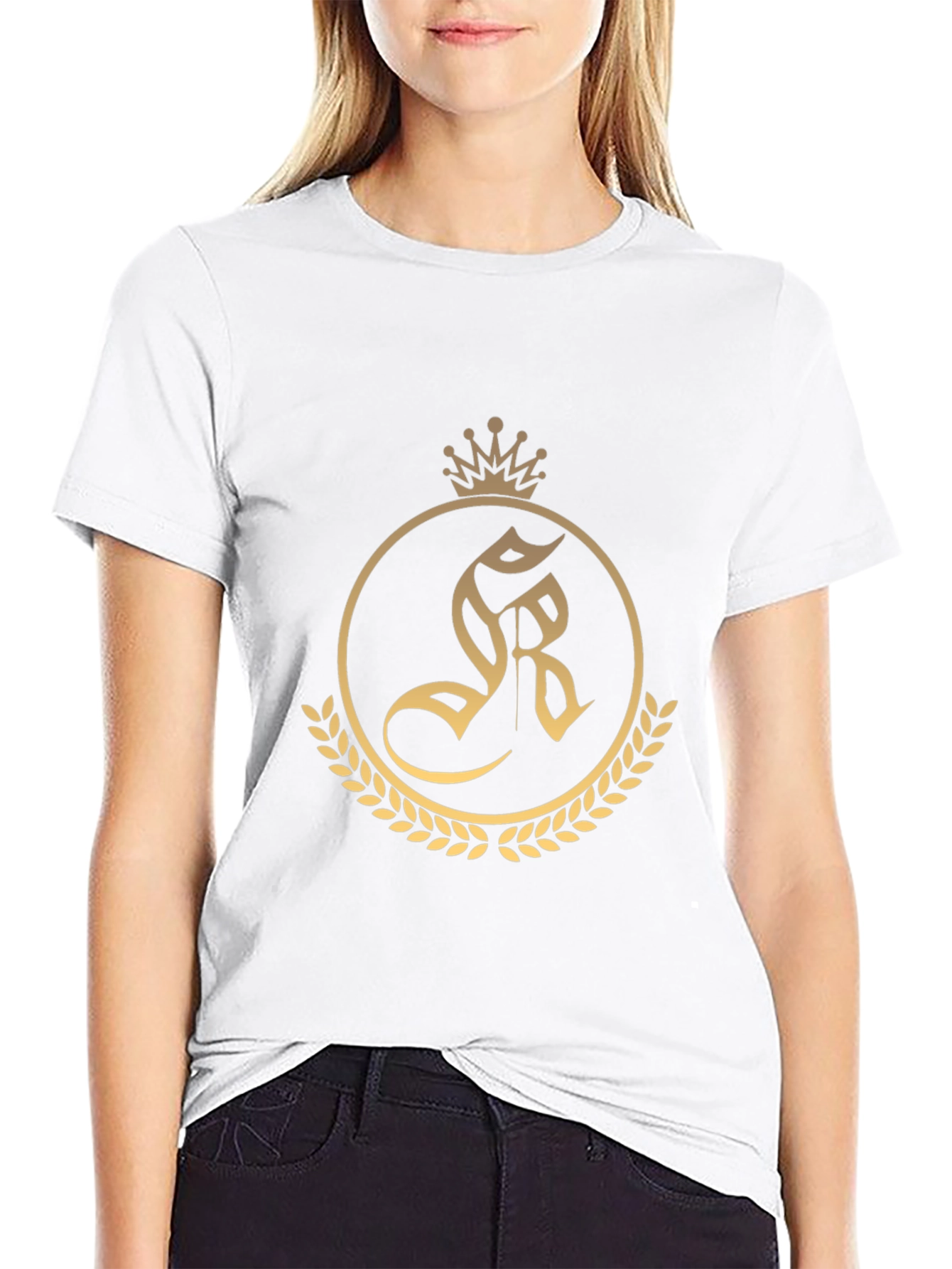 Regal Crest Tee - Black Cotton Blend