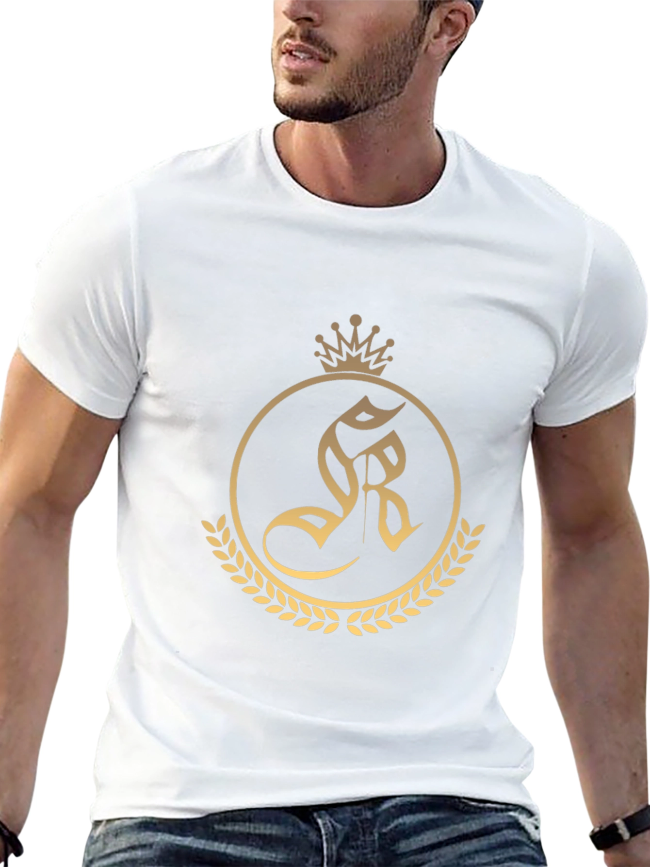 Regal Crest Tee - Black Cotton Blend