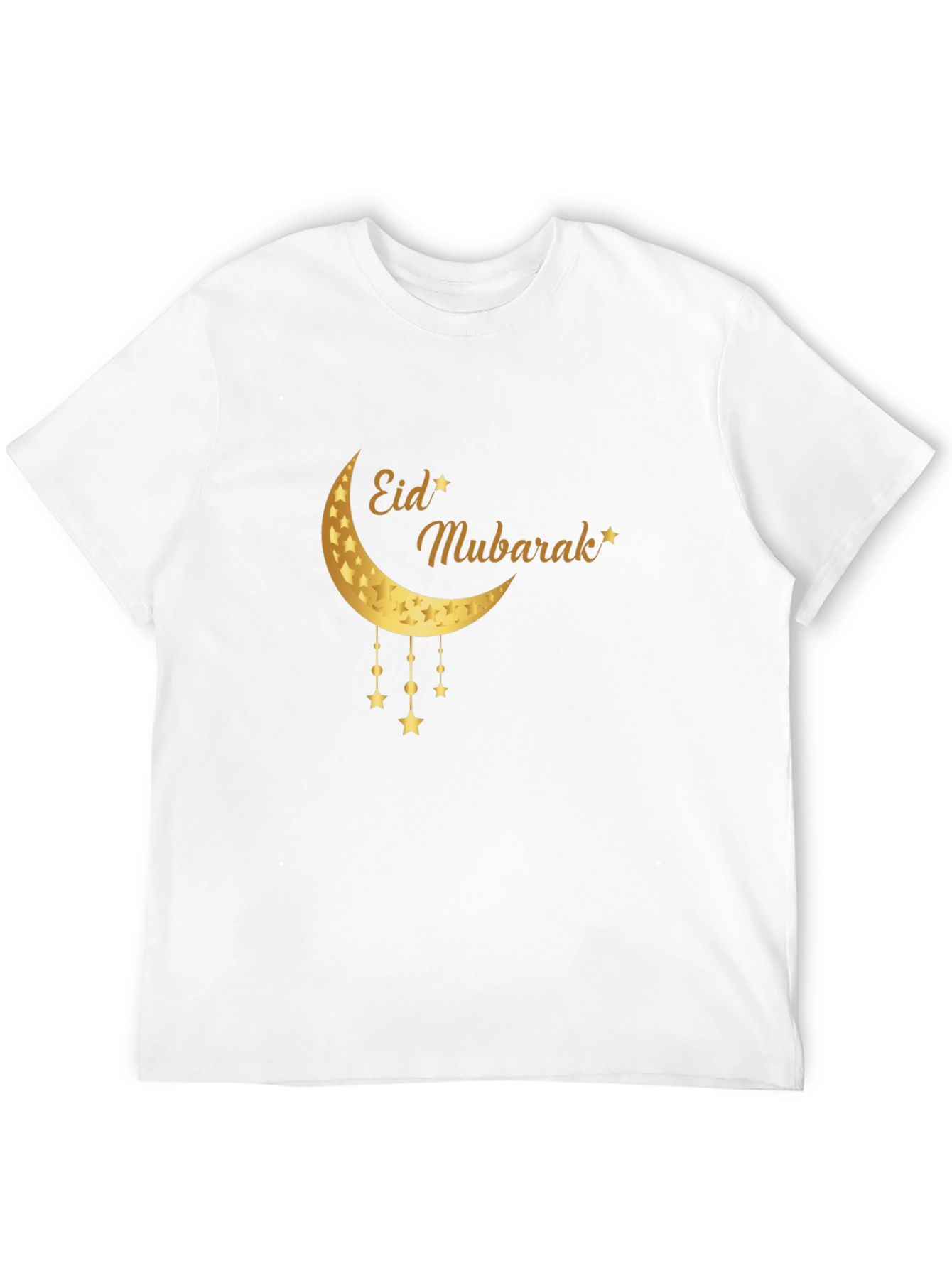 Eid Mubarak Moon & Stars Black T-Shirt