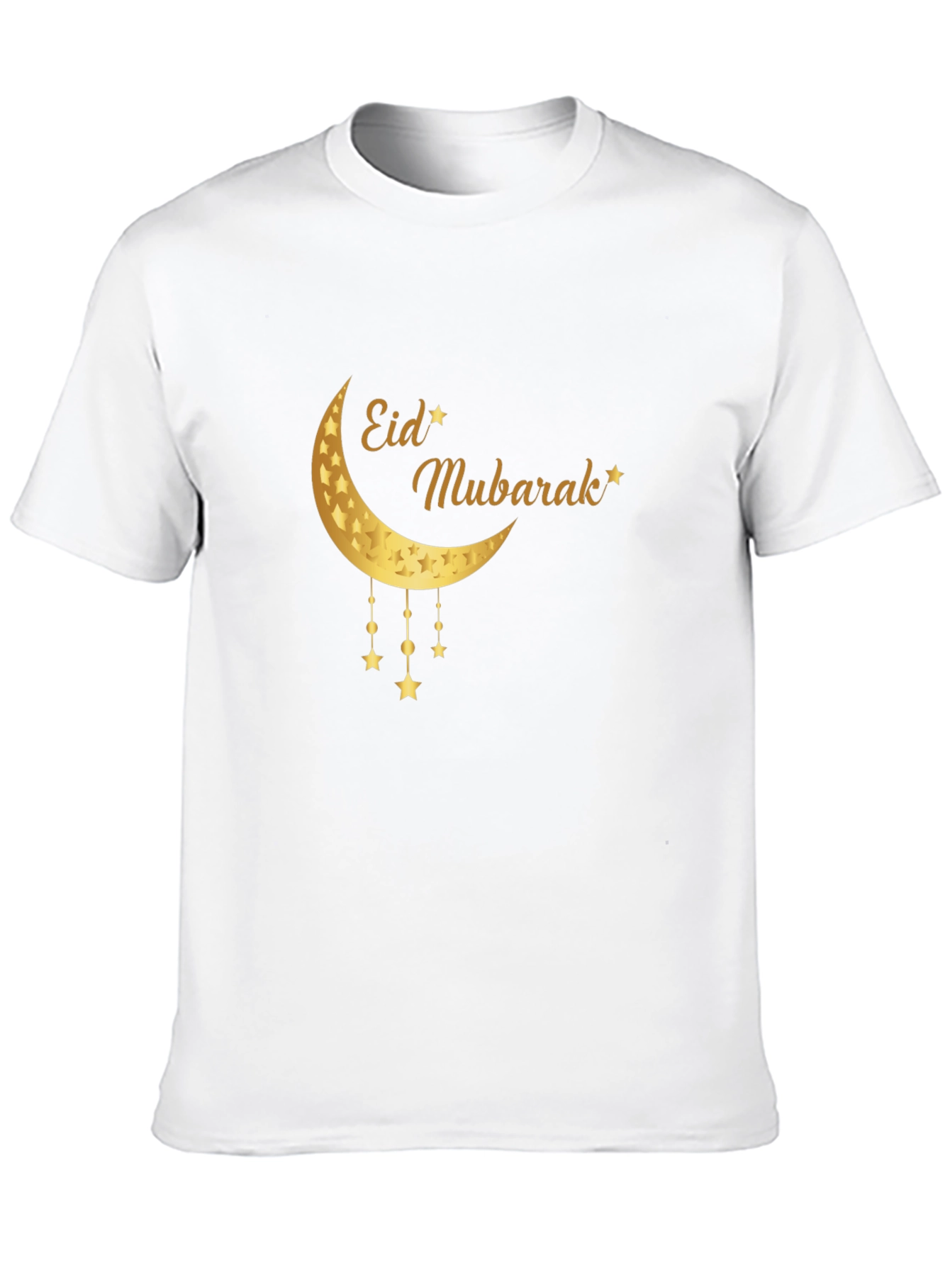 Eid Mubarak Moon & Stars Black T-Shirt