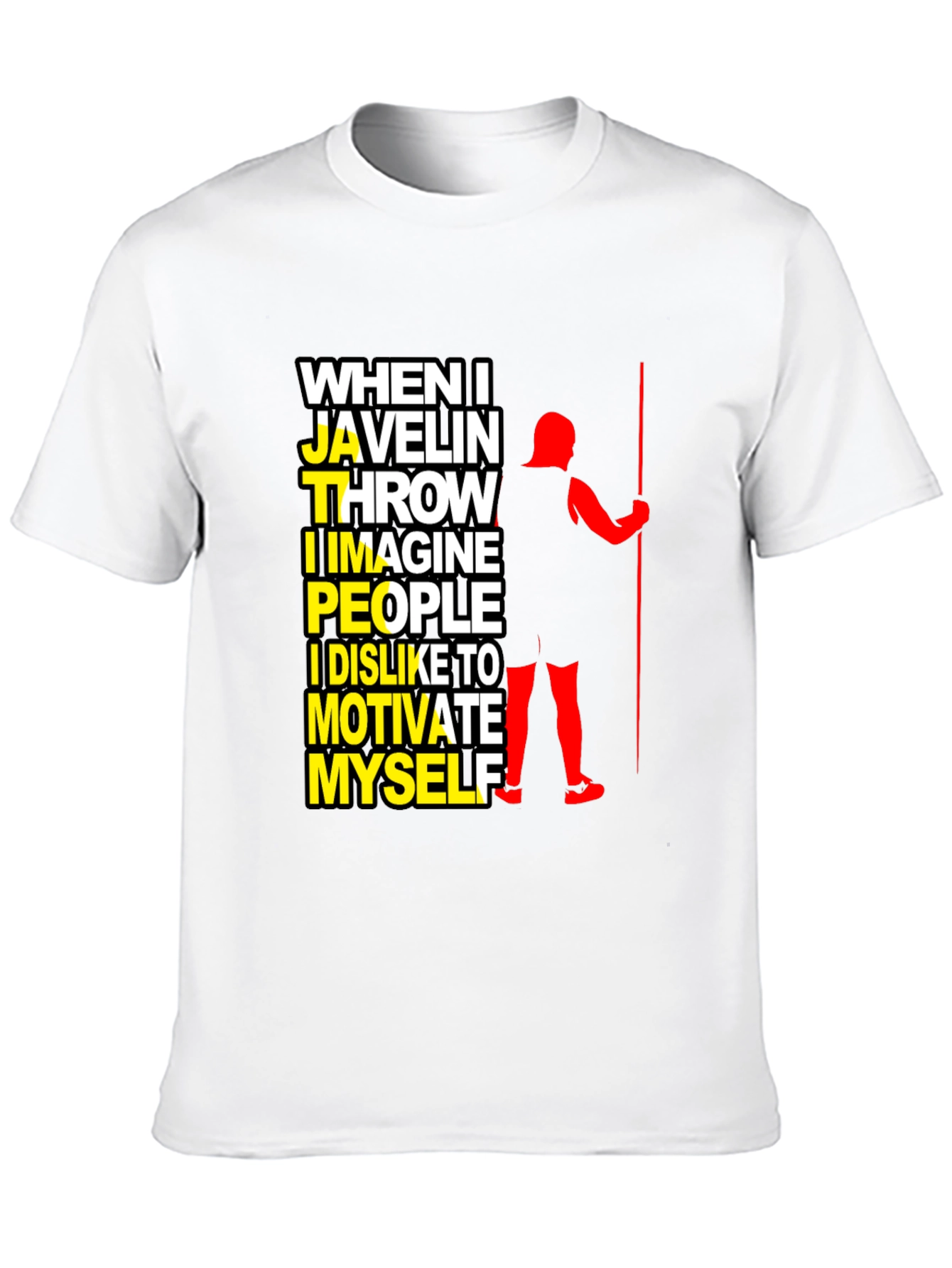 Javelin Thrower Graphic T-Shirt: Motivate Myself Design