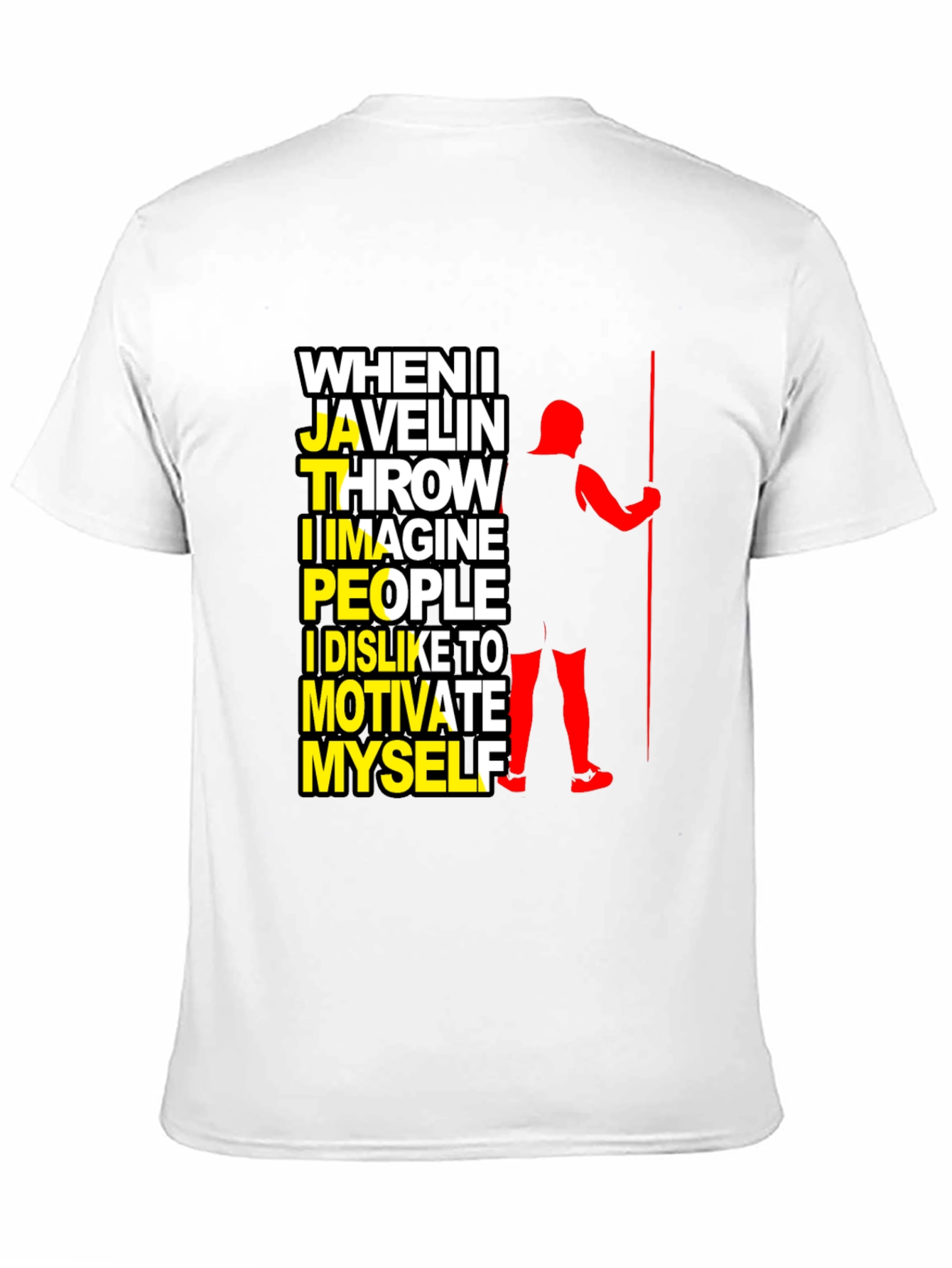 Javelin Thrower Graphic T-Shirt: Motivate Myself Design