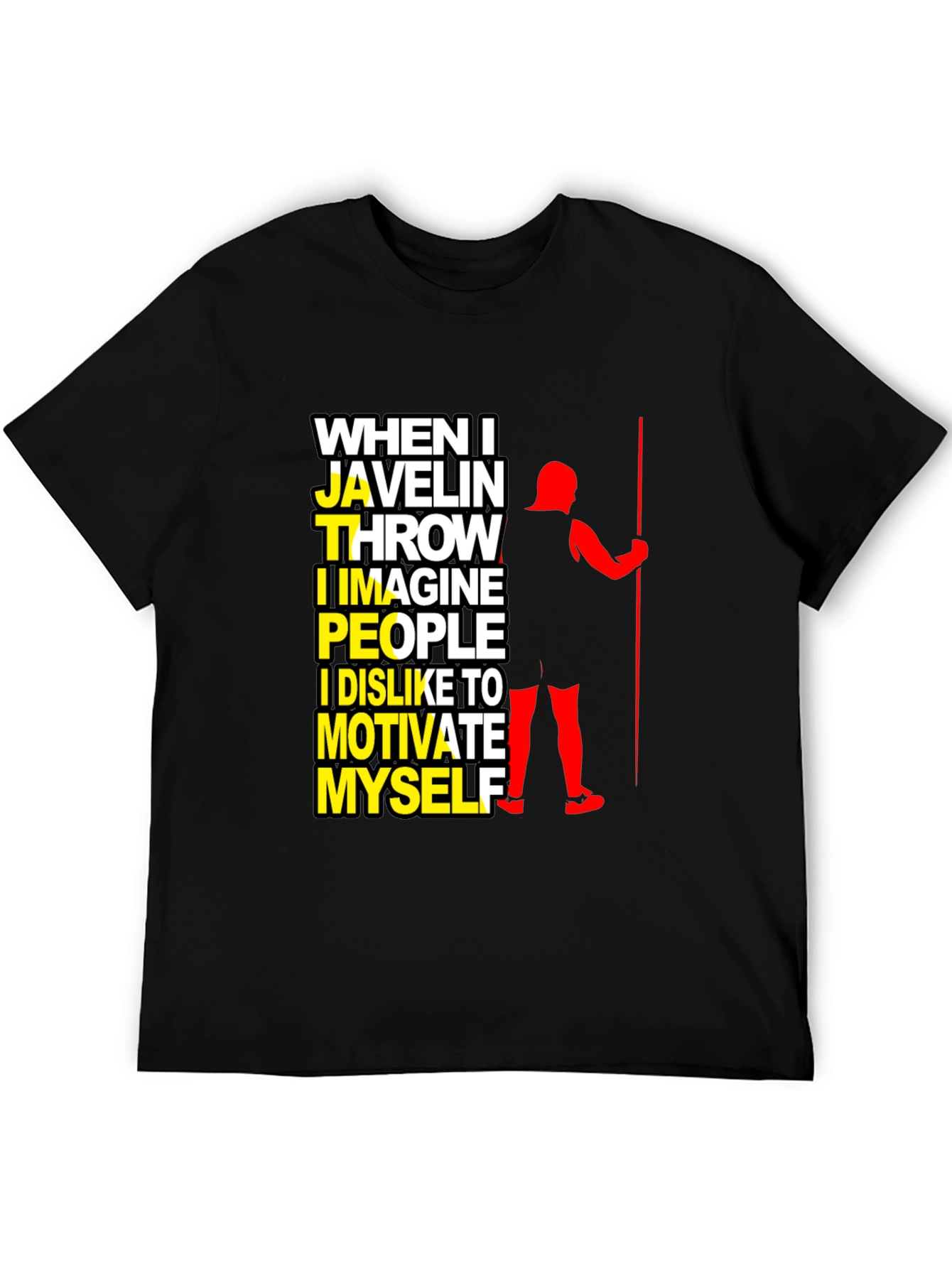 Javelin Thrower Graphic T-Shirt: Motivate Myself Design
