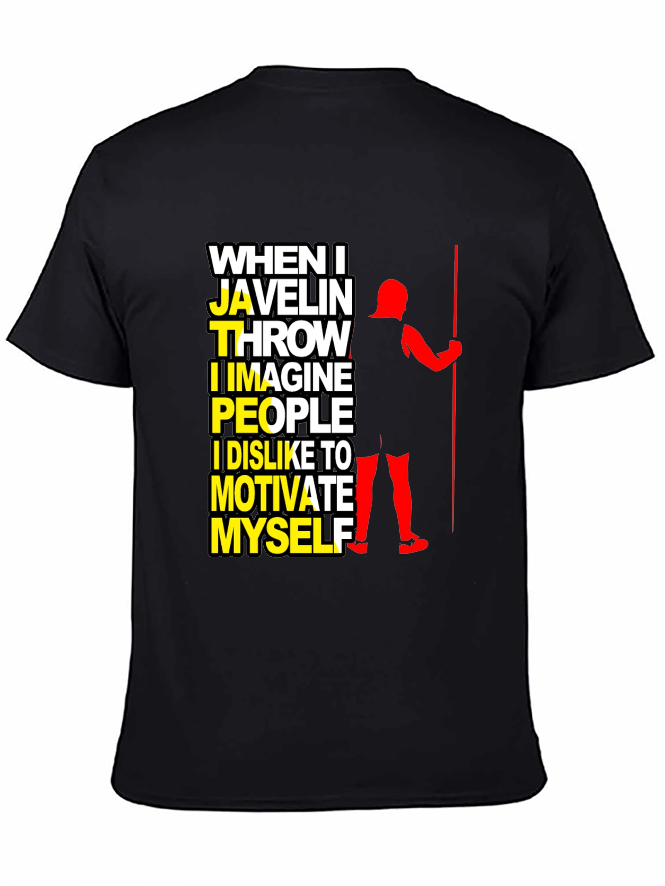 Javelin Thrower Graphic T-Shirt: Motivate Myself Design