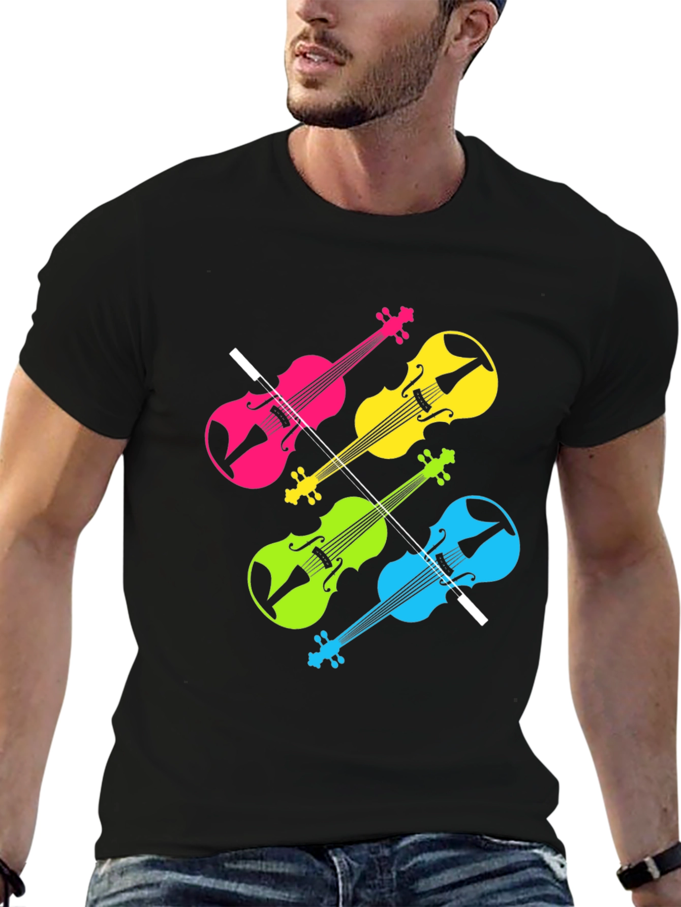 Neon Violin T-Shirt - Music Lover Tee