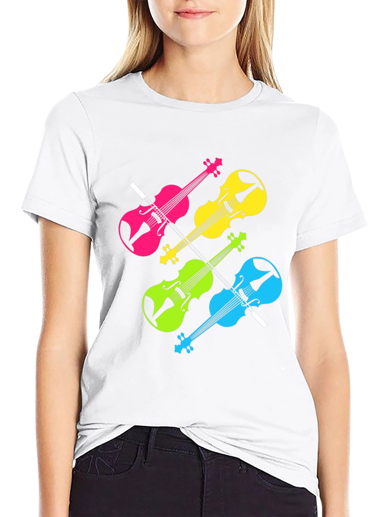Neon Violin T-Shirt - Music Lover Tee