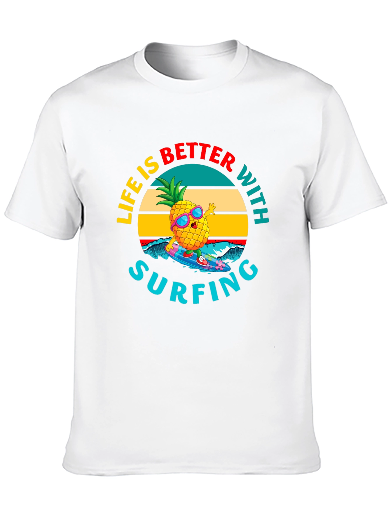 Life is Better with Surfing Pineapple Graphic Tee