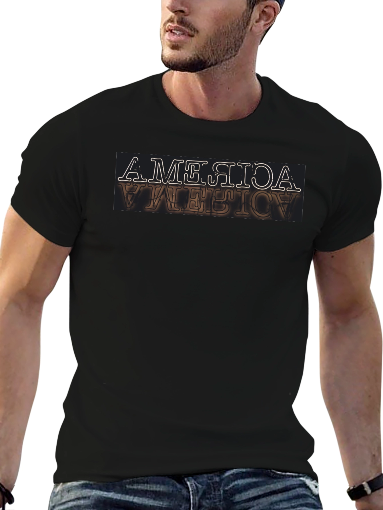 Inverted America Graphic Tee - Retro Design