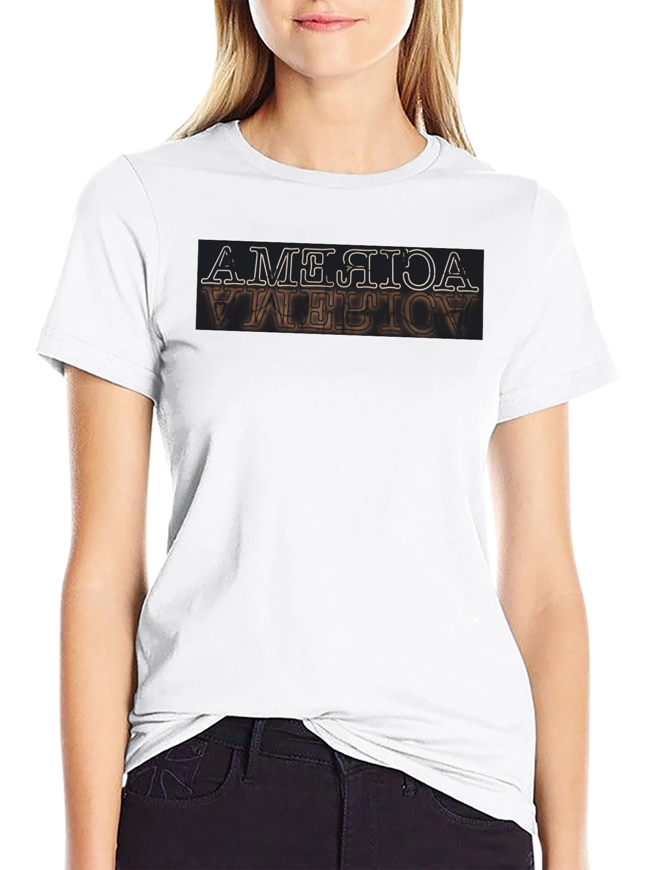 Inverted America Graphic Tee - Retro Design