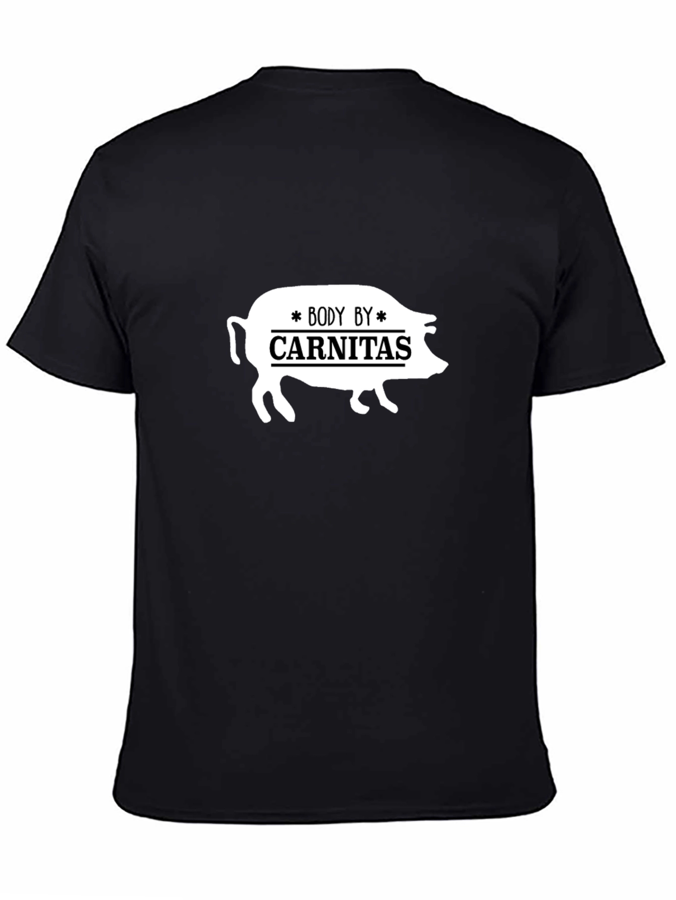 Body by Carnitas Black T-Shirt - Funny Pig Design