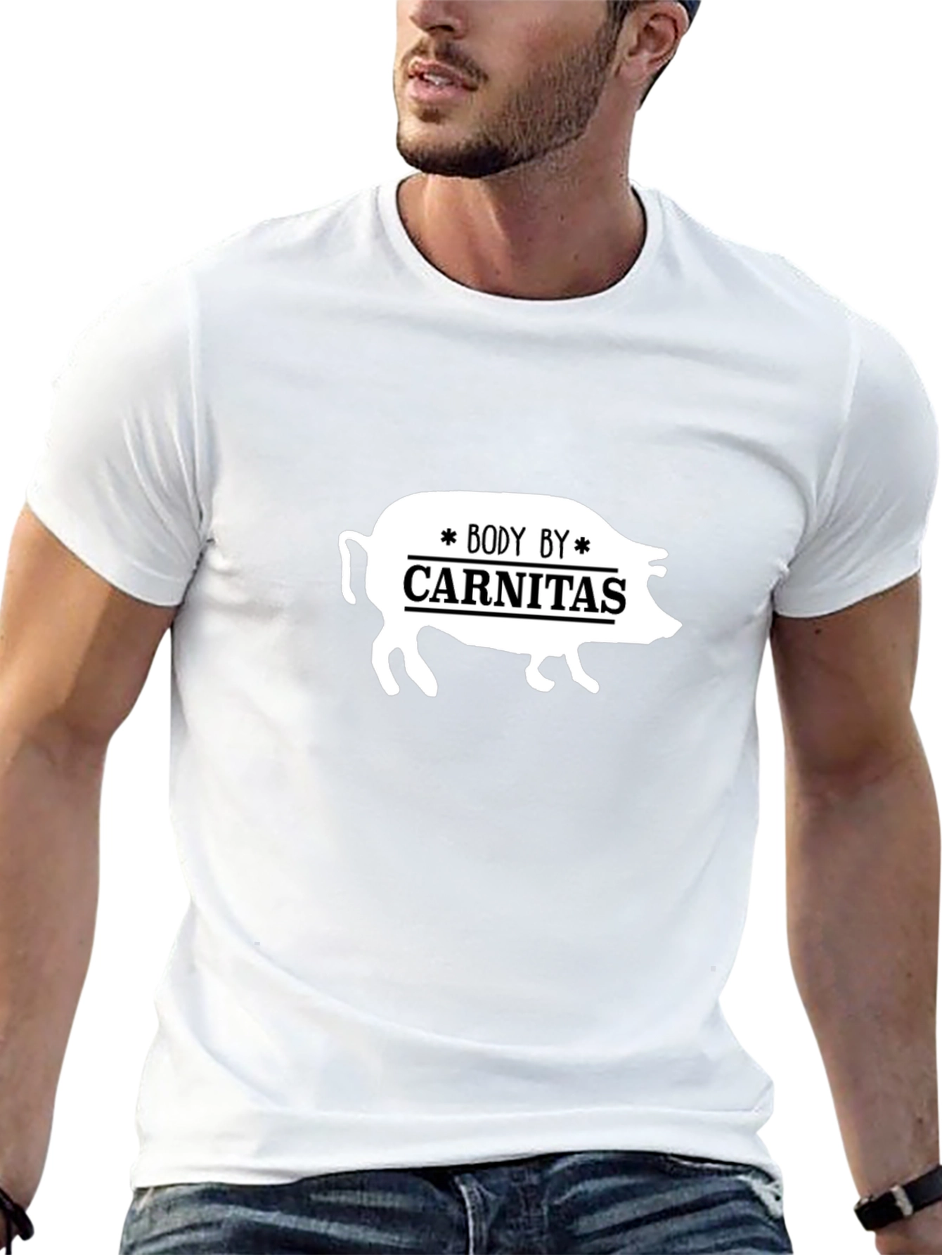 Body by Carnitas Black T-Shirt - Funny Pig Design