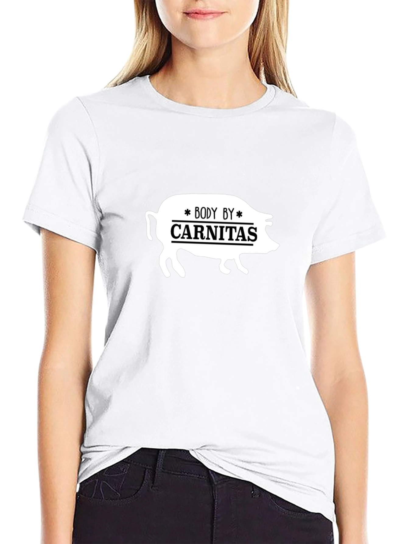 Body by Carnitas Black T-Shirt - Funny Pig Design