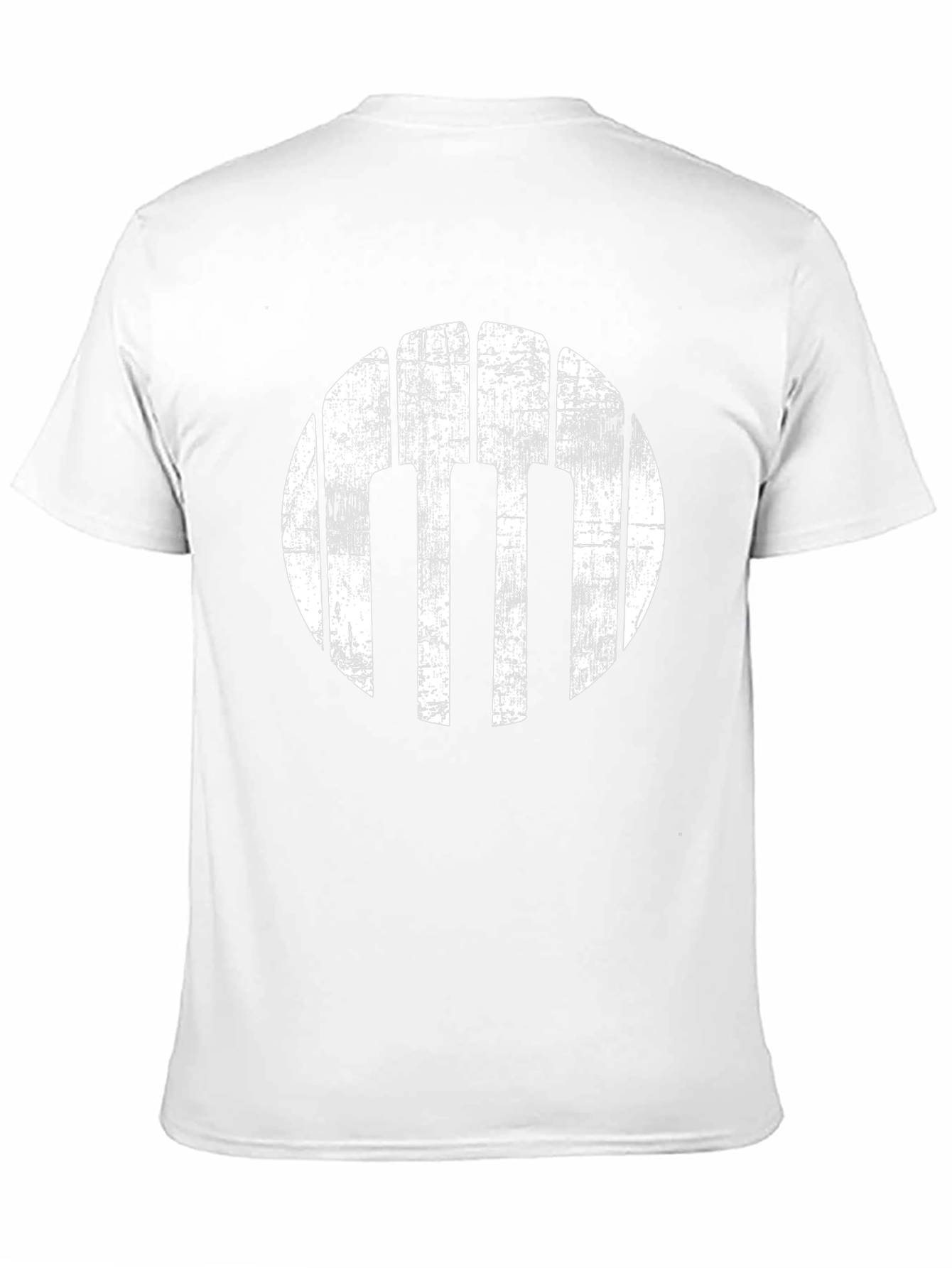 Grunge Piano Keys Circle Black T-Shirt