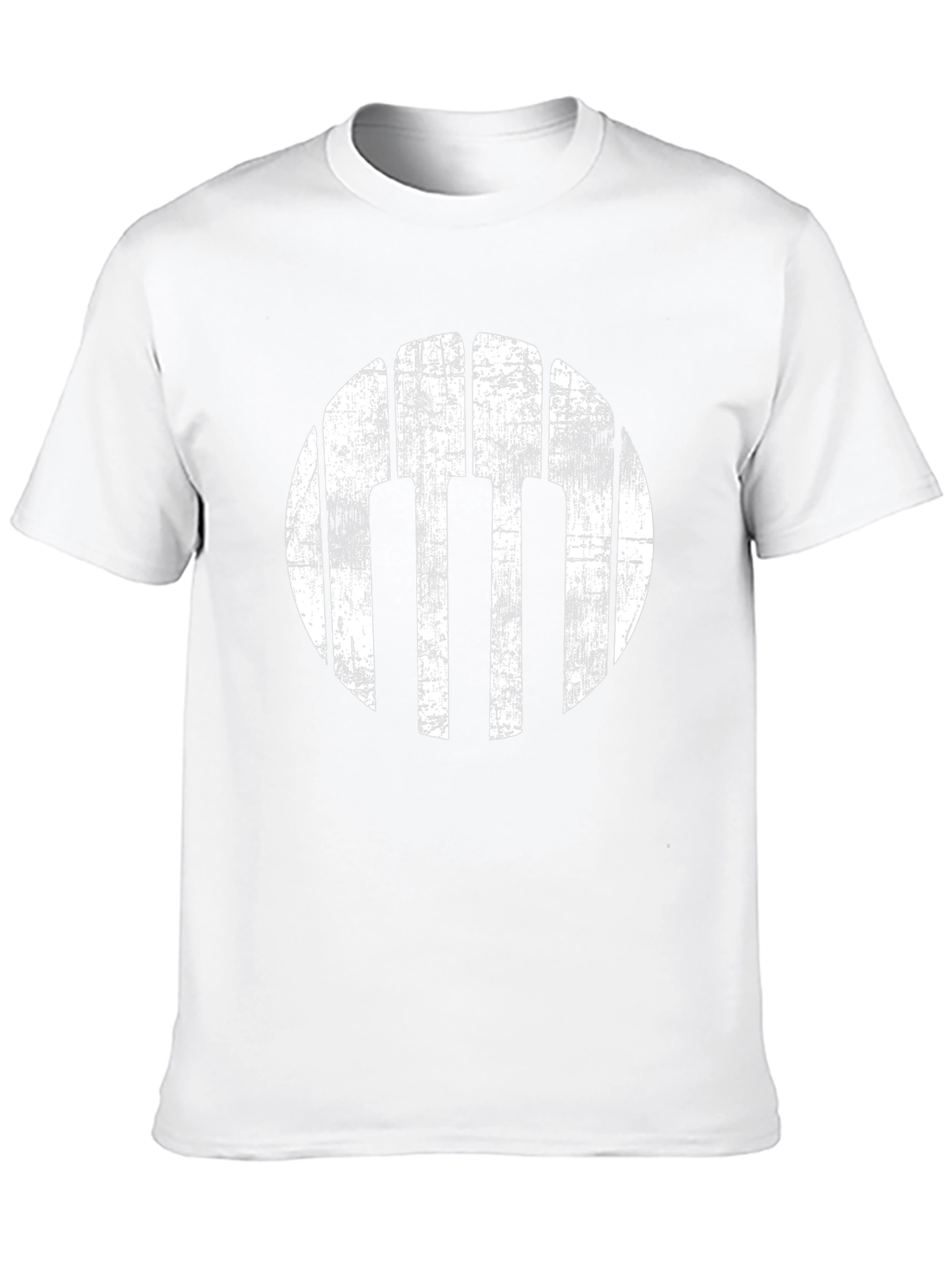 Grunge Piano Keys Circle Black T-Shirt