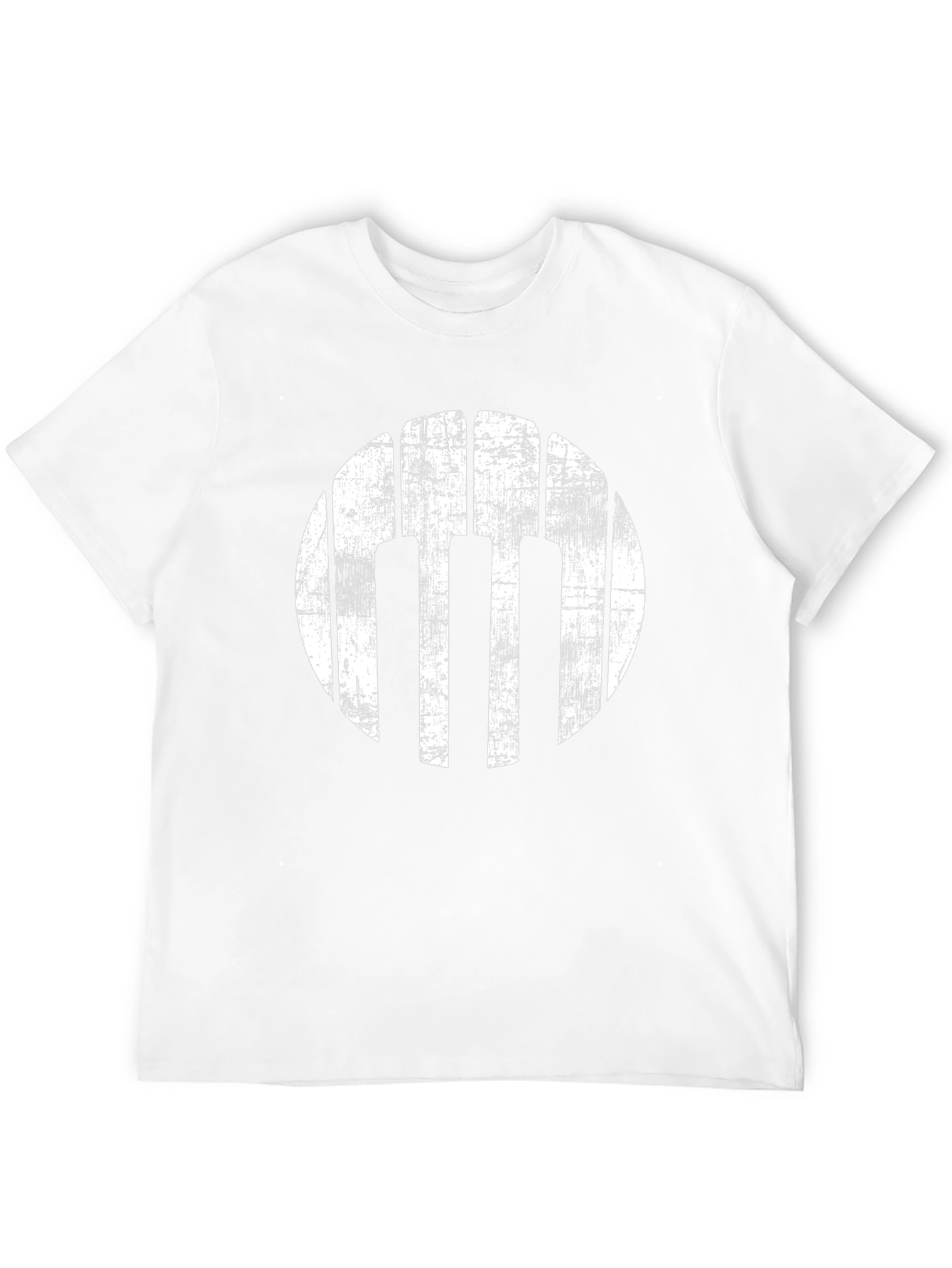 Grunge Piano Keys Circle Black T-Shirt