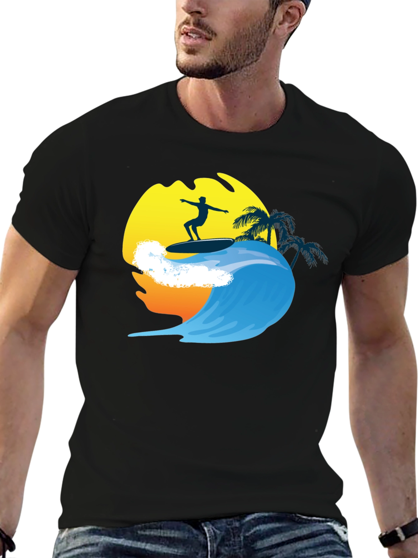 Surfer Wave Graphic Tee - Cool Summer Vibes T-Shirt