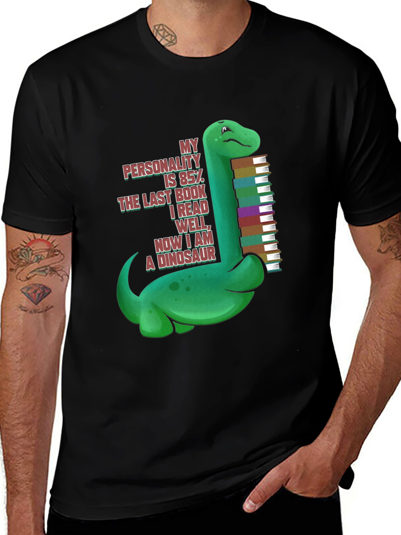 Dinosaur Book Lover T-Shirt - My Personality is 85%
