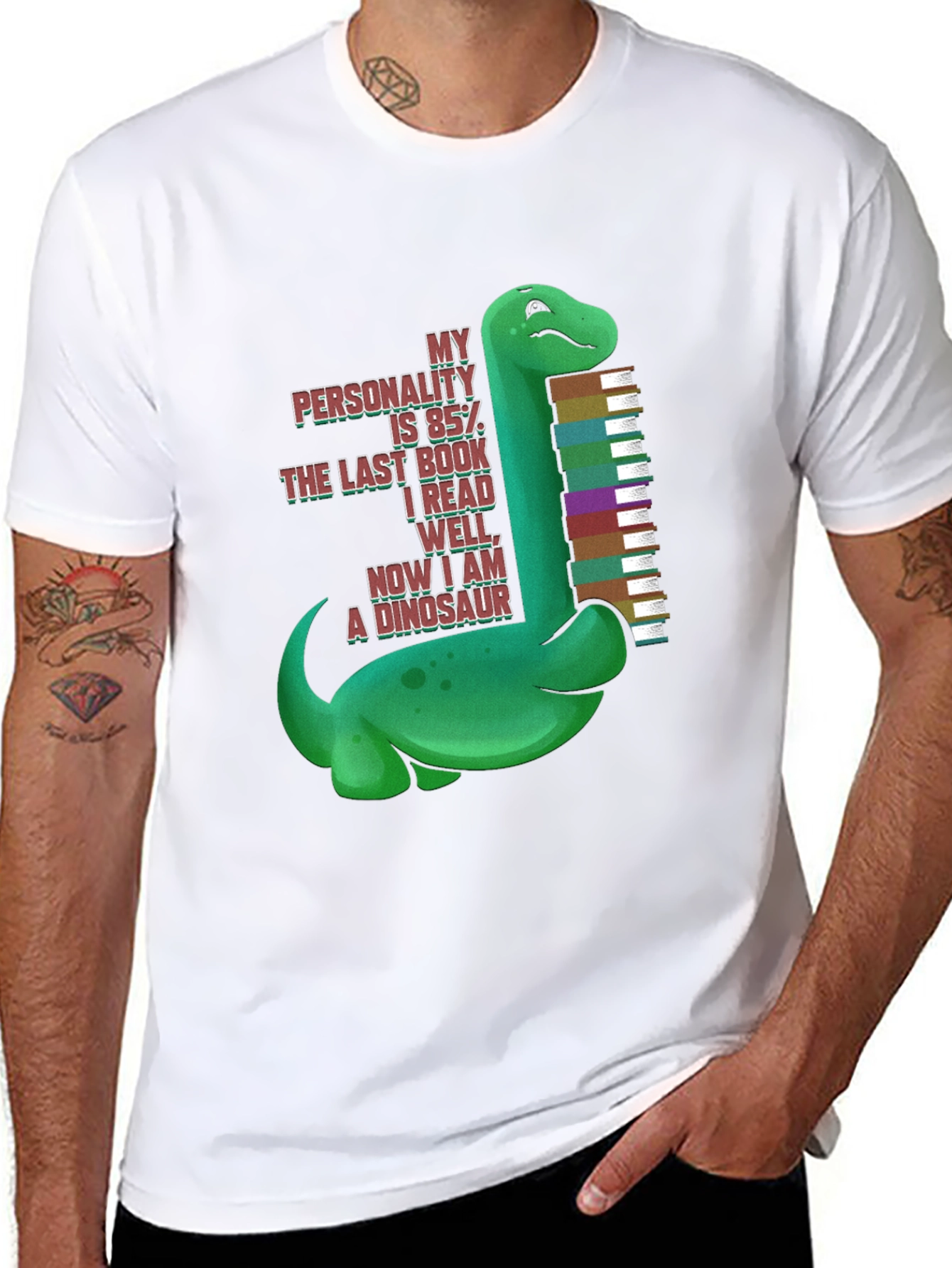 Dinosaur Book Lover T-Shirt - My Personality is 85%