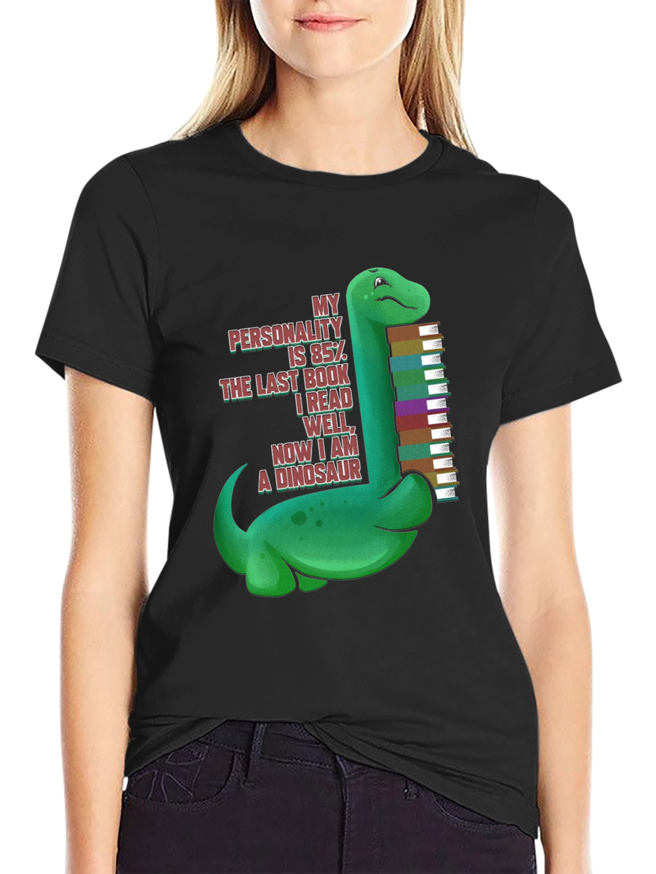 Dinosaur Book Lover T-Shirt - My Personality is 85%